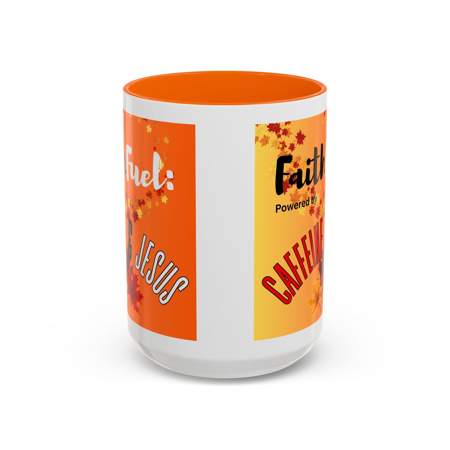 FaithFuel Caffeine & Jesus Mug - Fall Coffee Cup, Inspirational Gift, Autumn Decor, Home Office Supplies, Religious Mug