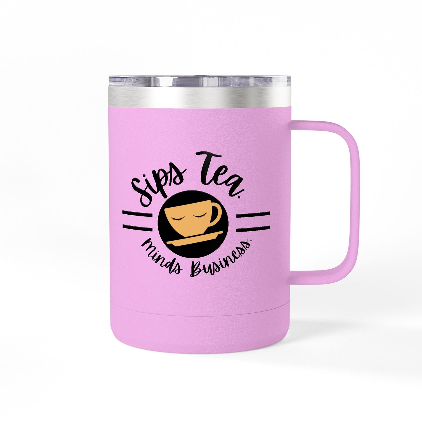 Coffee Lover's Tumbler with Sips Tea Design, Insulated Mug for Home, Travel, Gift for Coffee & Tea Lovers, Birthday, Office, Everyday Use