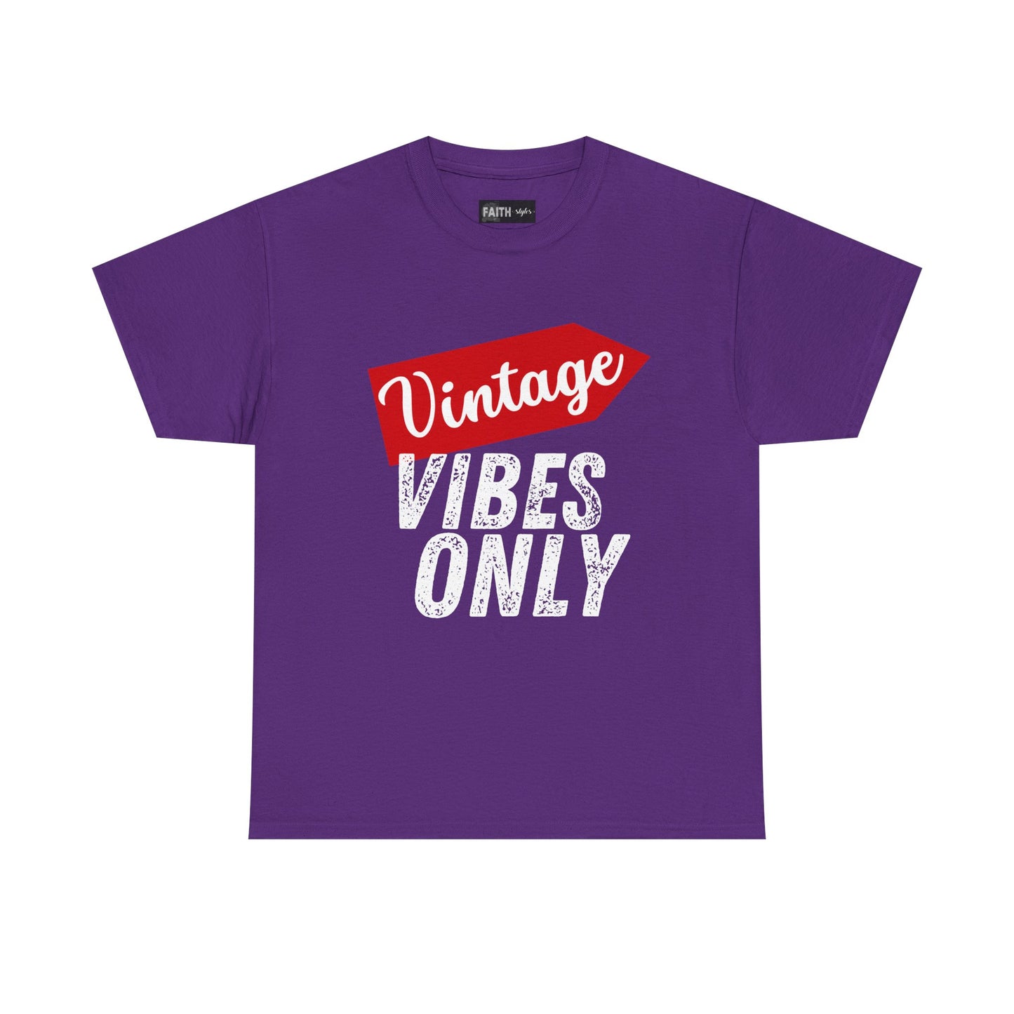 Vintage Vibes Only Unisex Heavy Cotton Tee, Retro T-Shirt, Trendy Gift for Him/Her, Casual Wear, Music Festival Outfit