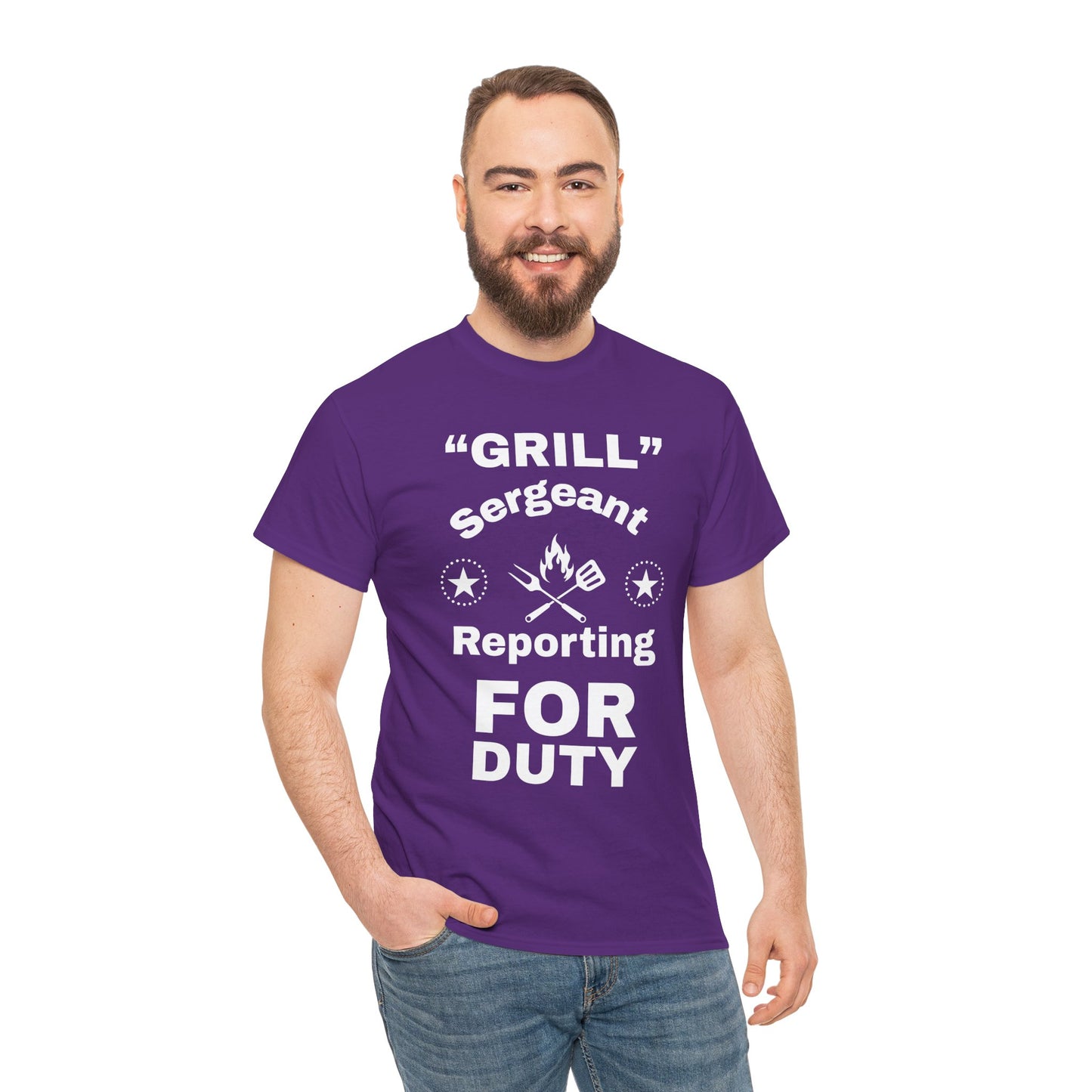 Grill Sergeant Tee - Perfect for BBQs, Father's Day Gift, Unisex Cotton T-Shirt, Outdoor Parties, Cooking Enthusiasts