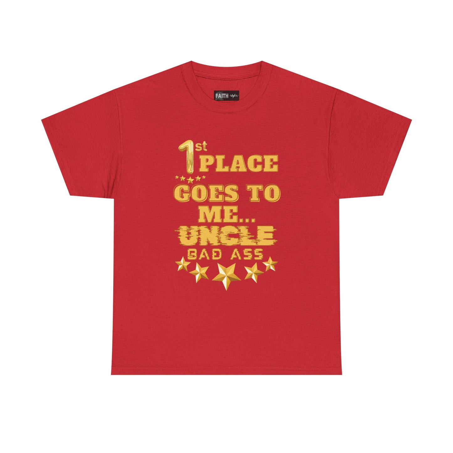 1st Place Uncle Badass Tee | Funny Gift for Uncle, Unisex Cotton Shirt, Family Reunion, Birthday Celebration, Casual Wear