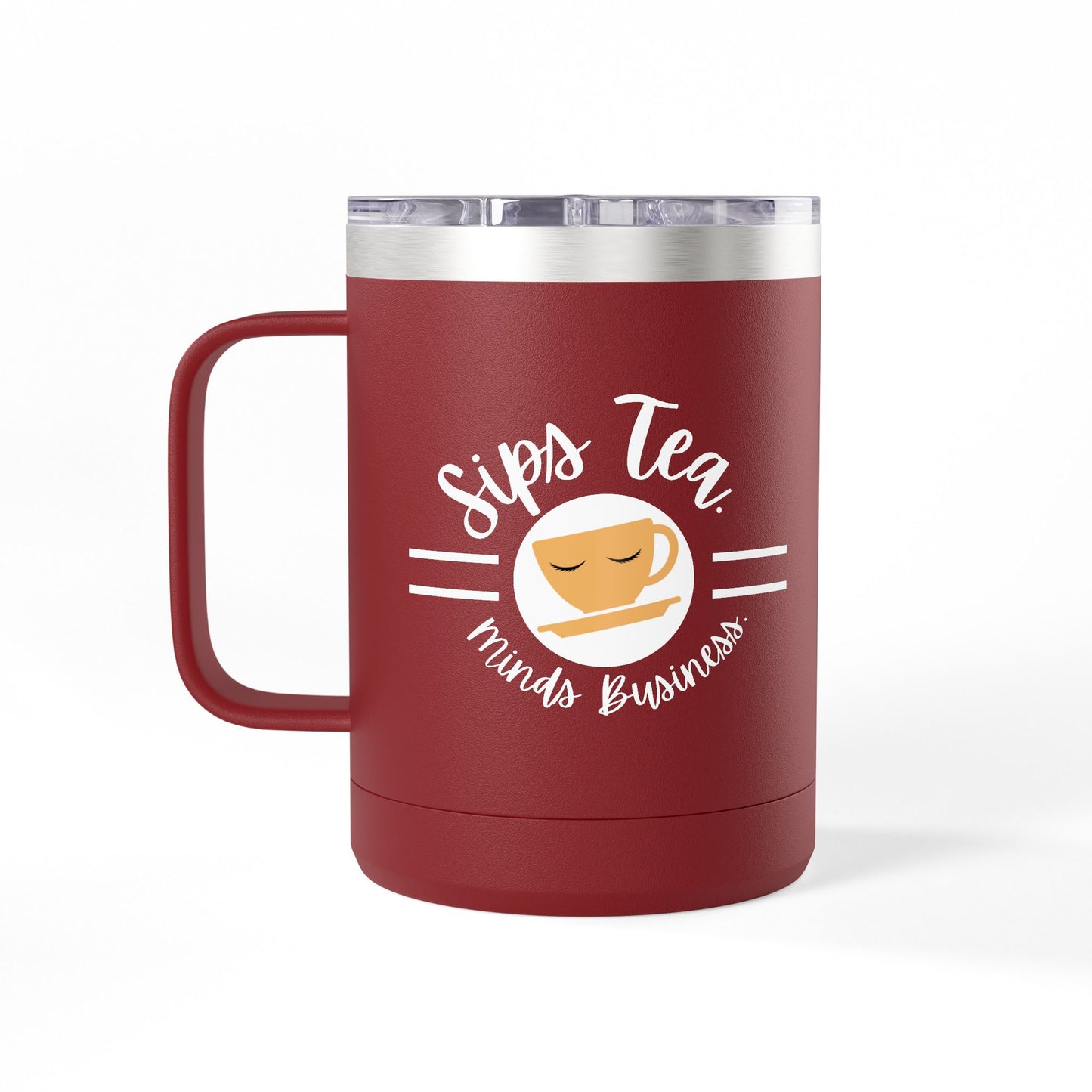 Coffee Lover's Tumbler with Sips Tea Design, Insulated Mug for Home, Travel, Gift for Coffee & Tea Lovers, Birthday, Office, Everyday Use