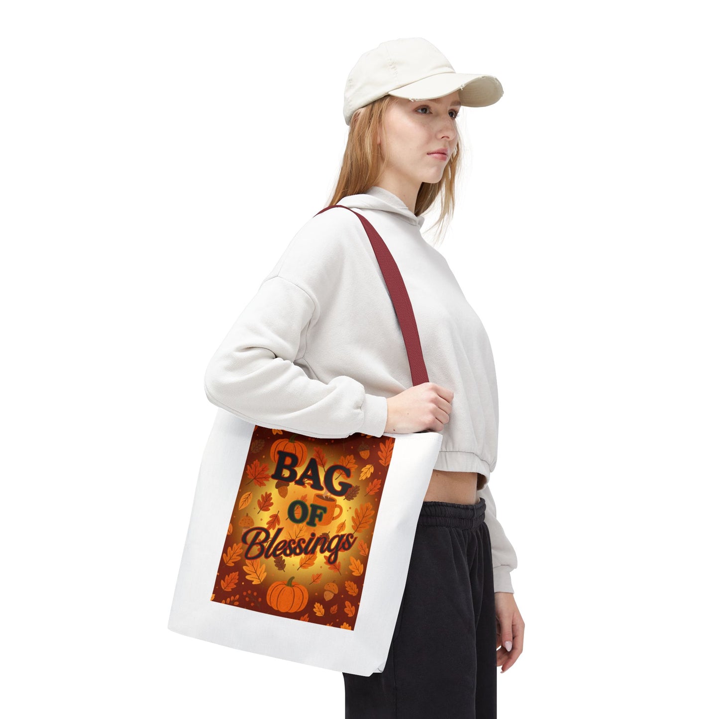 Autumn Blessings Tote Bag, Fall Tote for Shopping, Thanksgiving Gift Bag, Seasonal Carrier, Eco-Friendly Reusable Tote