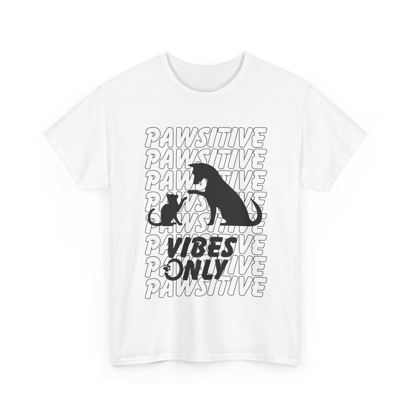 "Pawsitive Vibes Only" Unisex Heavy Cotton T-shirt
