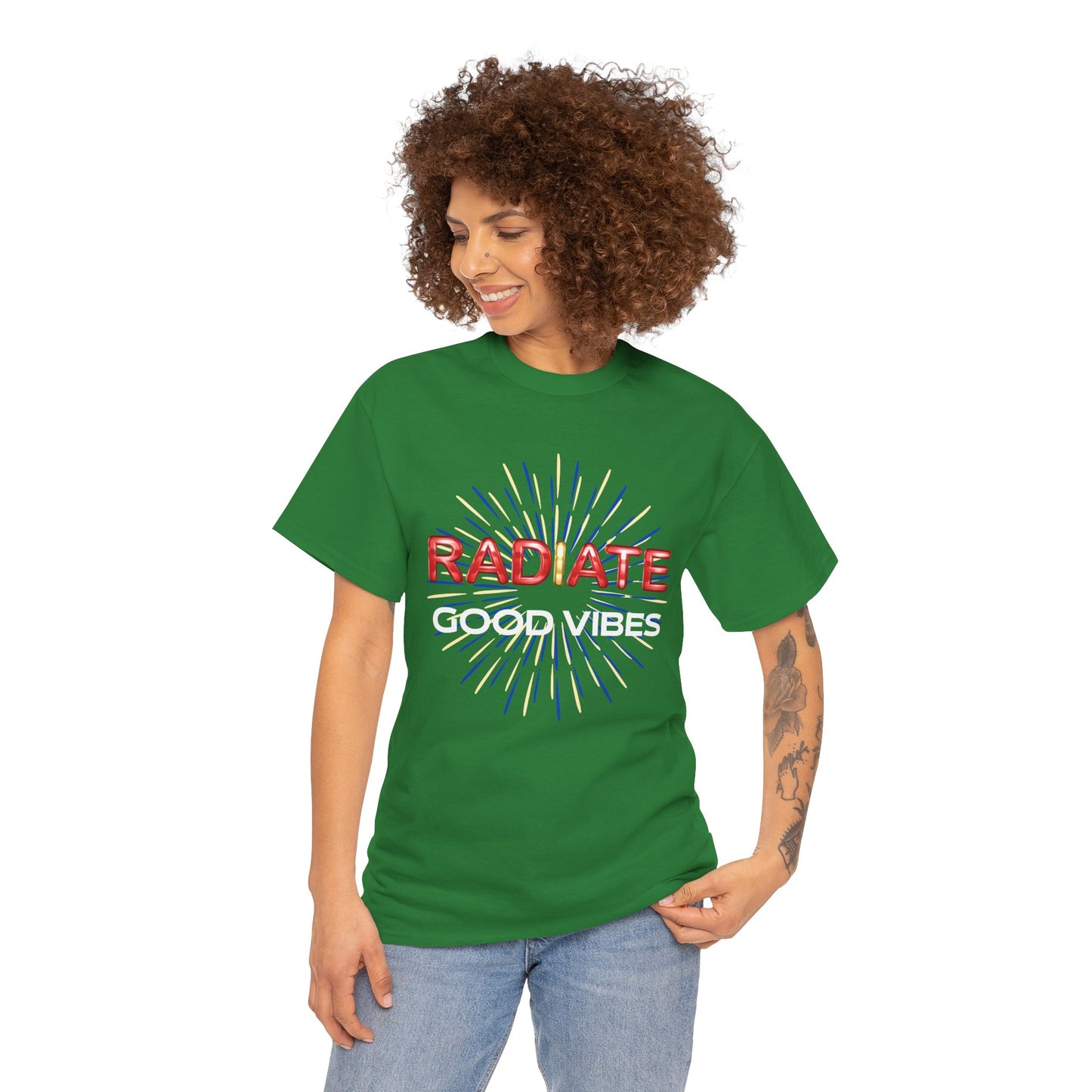 Radiate Unisex Heavy Cotton Tee - Positive Vibe Shirt, Gift for Friends, Motivational Apparel, Casual Wear, Everyday Comfort