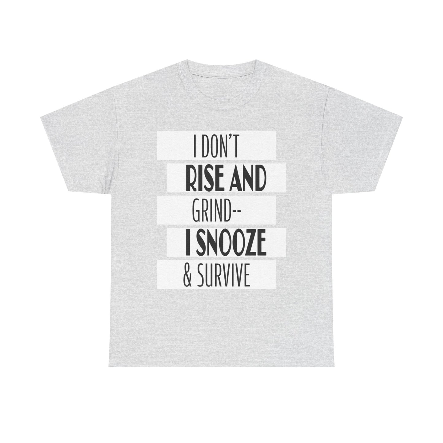 Funny Snooze Survival Tee for Lazy Days, Male's Cotton T-Shirt, Gift for Coffee Lovers, Sleepyhead Apparel, Relaxed Lifestyle Top