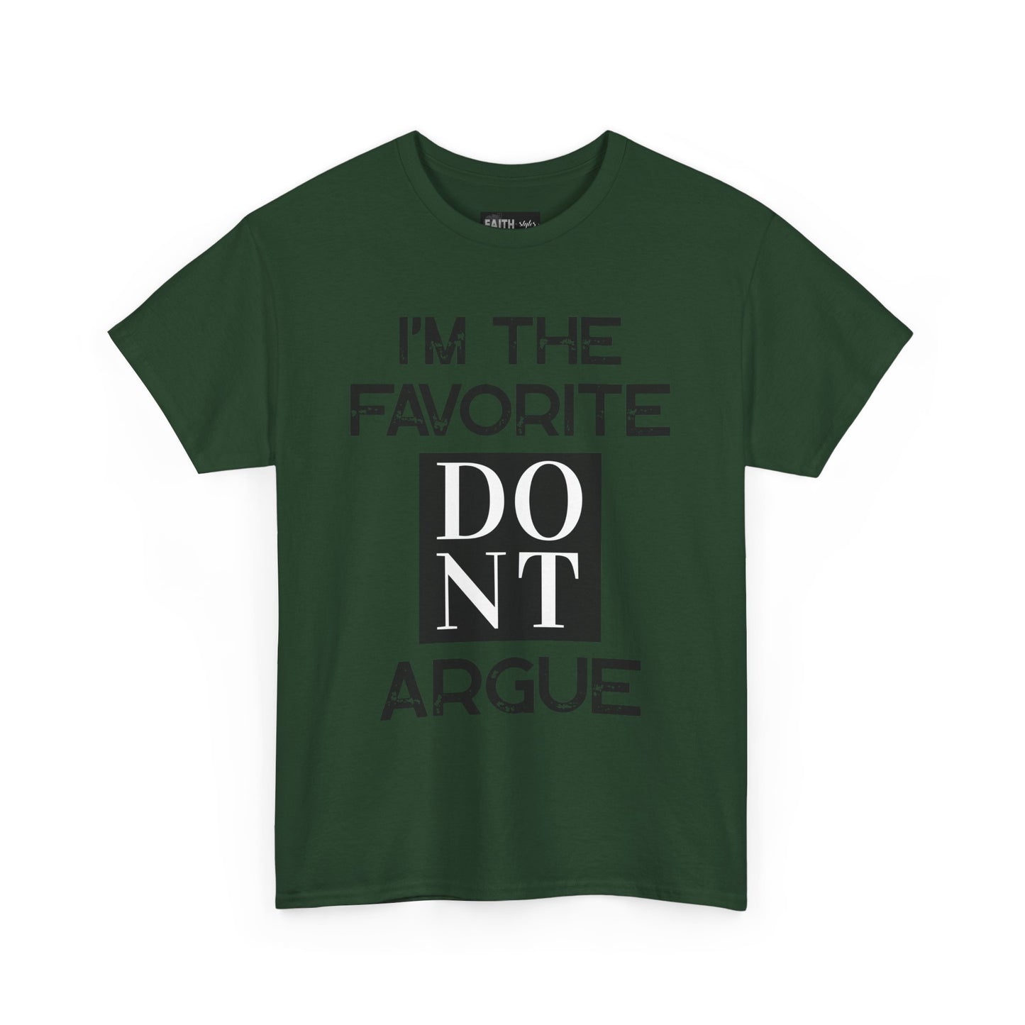 I'm the Favorite Unisex Heavy Cotton Tee, Funny Tee Shirt for Friends, Family Gift, Humor Top, Casual Wear, Birthday Gift, Everyday Comfort