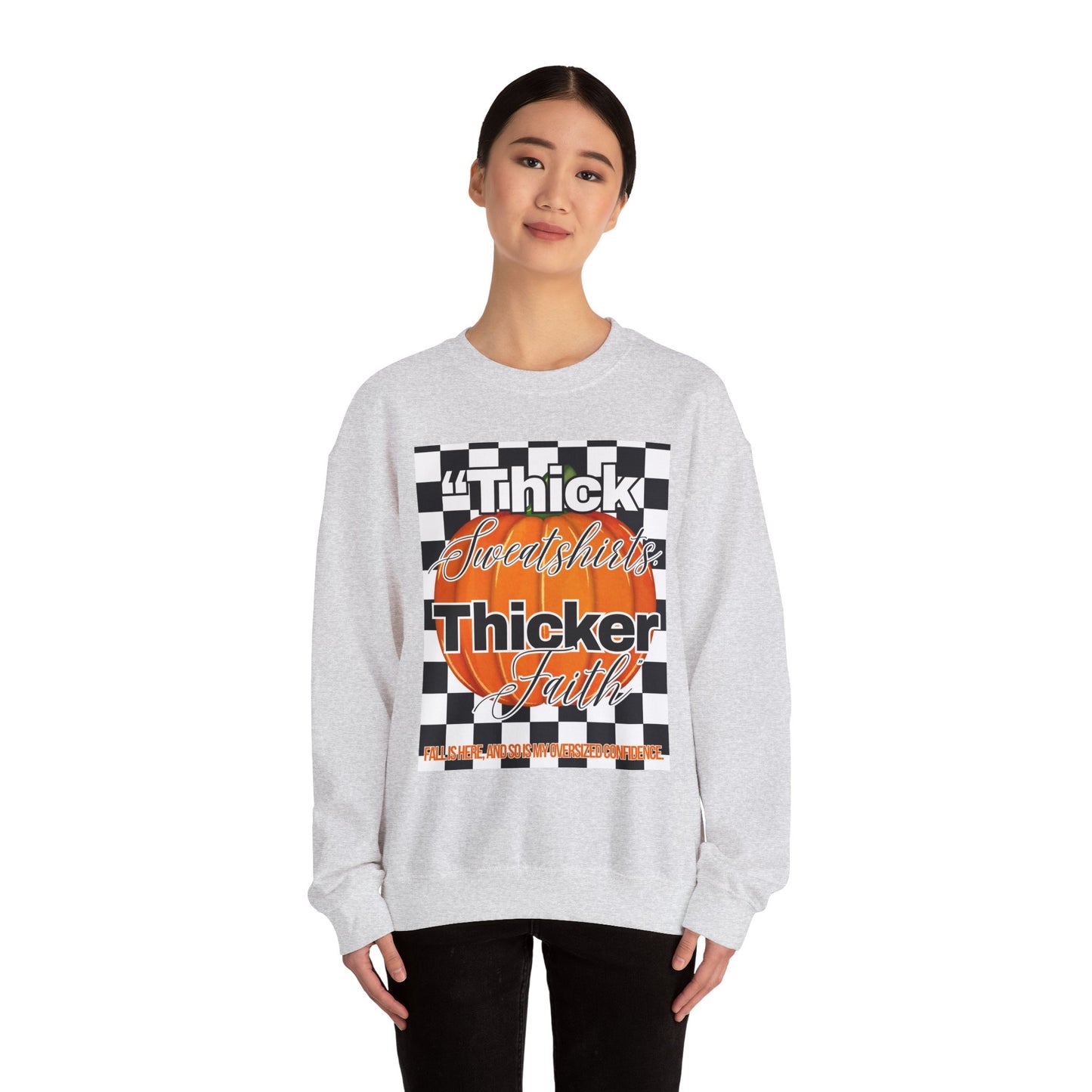 Pumpkin Faith Crewneck Sweatshirt, Unisex Graphic Sweatshirt, Thick Sweatshirt, Sports Apparel, Cozy Casual Wear