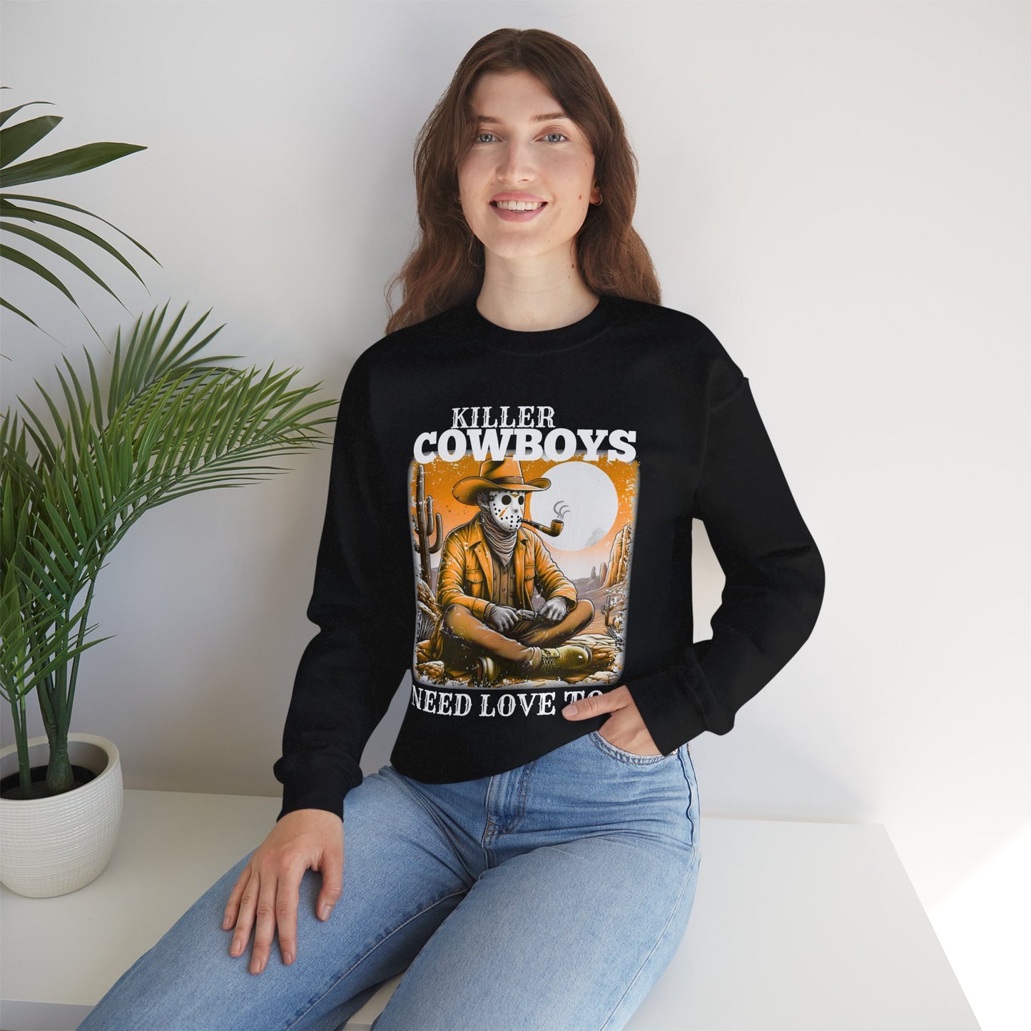 Killer Cowboys Graphic Sweatshirt, Cozy Unisex Pullover, Great for Cowboy Fans