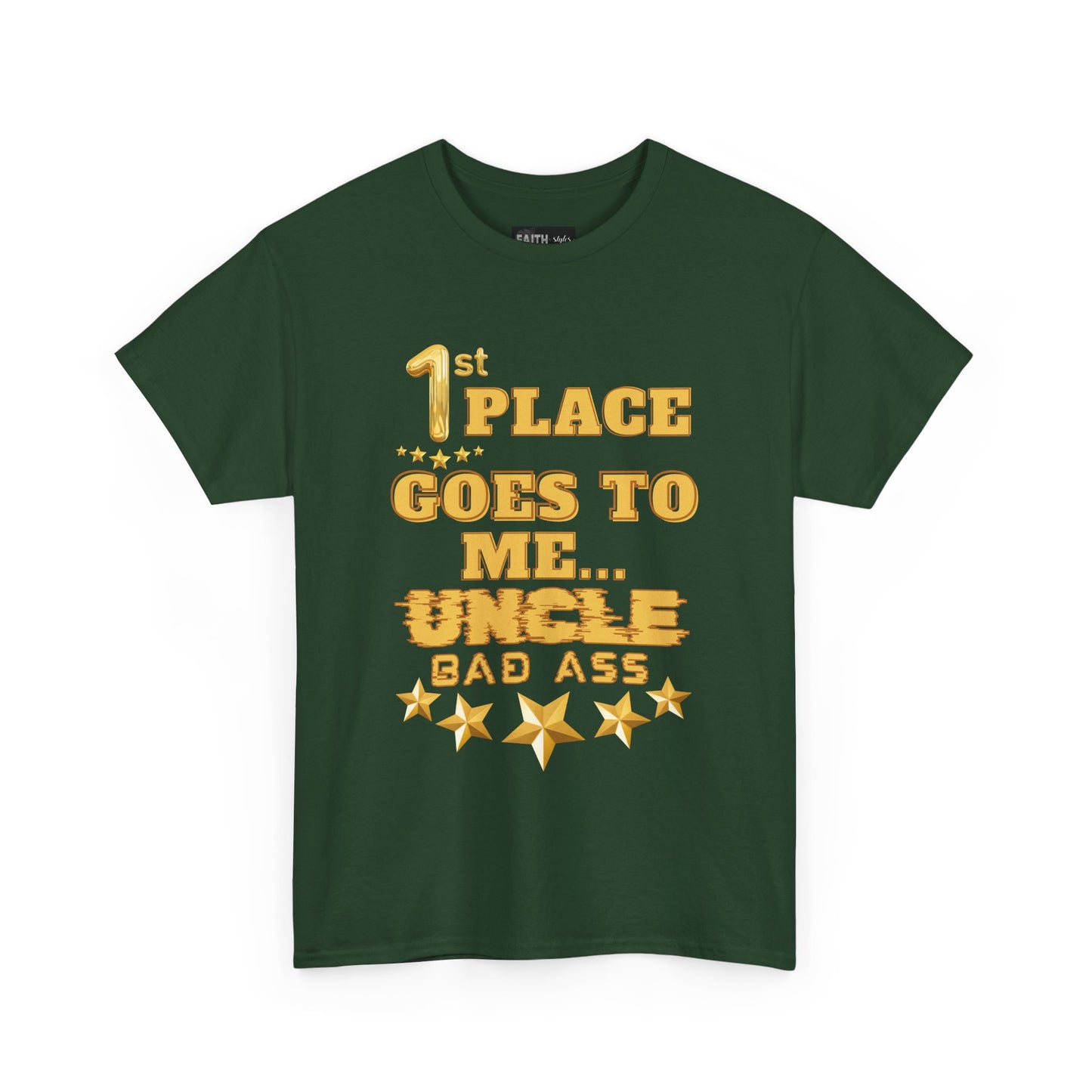 1st Place Uncle Badass Tee | Funny Gift for Uncle, Unisex Cotton Shirt, Family Reunion, Birthday Celebration, Casual Wear