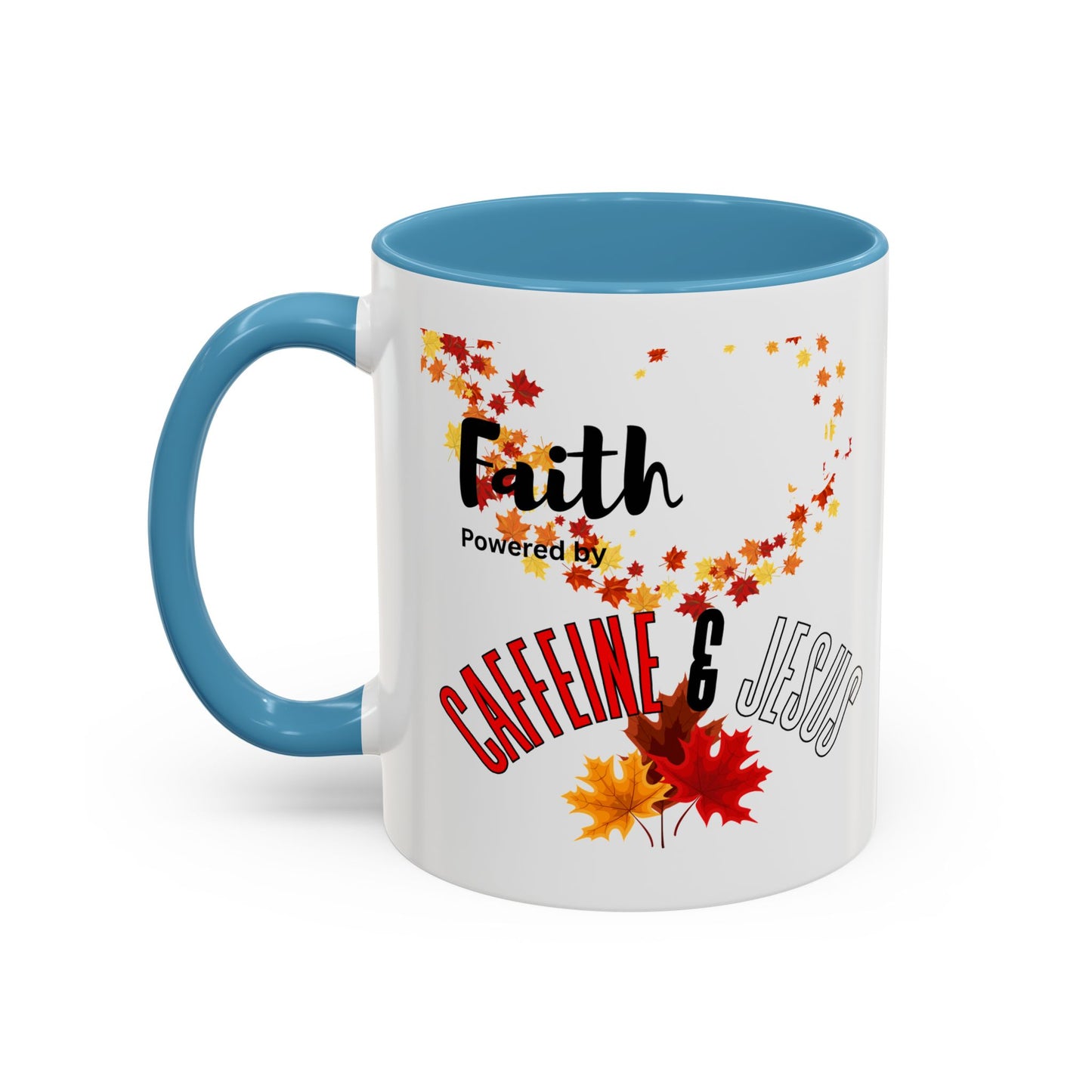 Faith & Caffeine Fall Coffee Mug | Perfect for Autumn Lovers, Thanksgiving Gift, Religious Coffee Cup, Inspirational Drinkware, Cozy Vibes