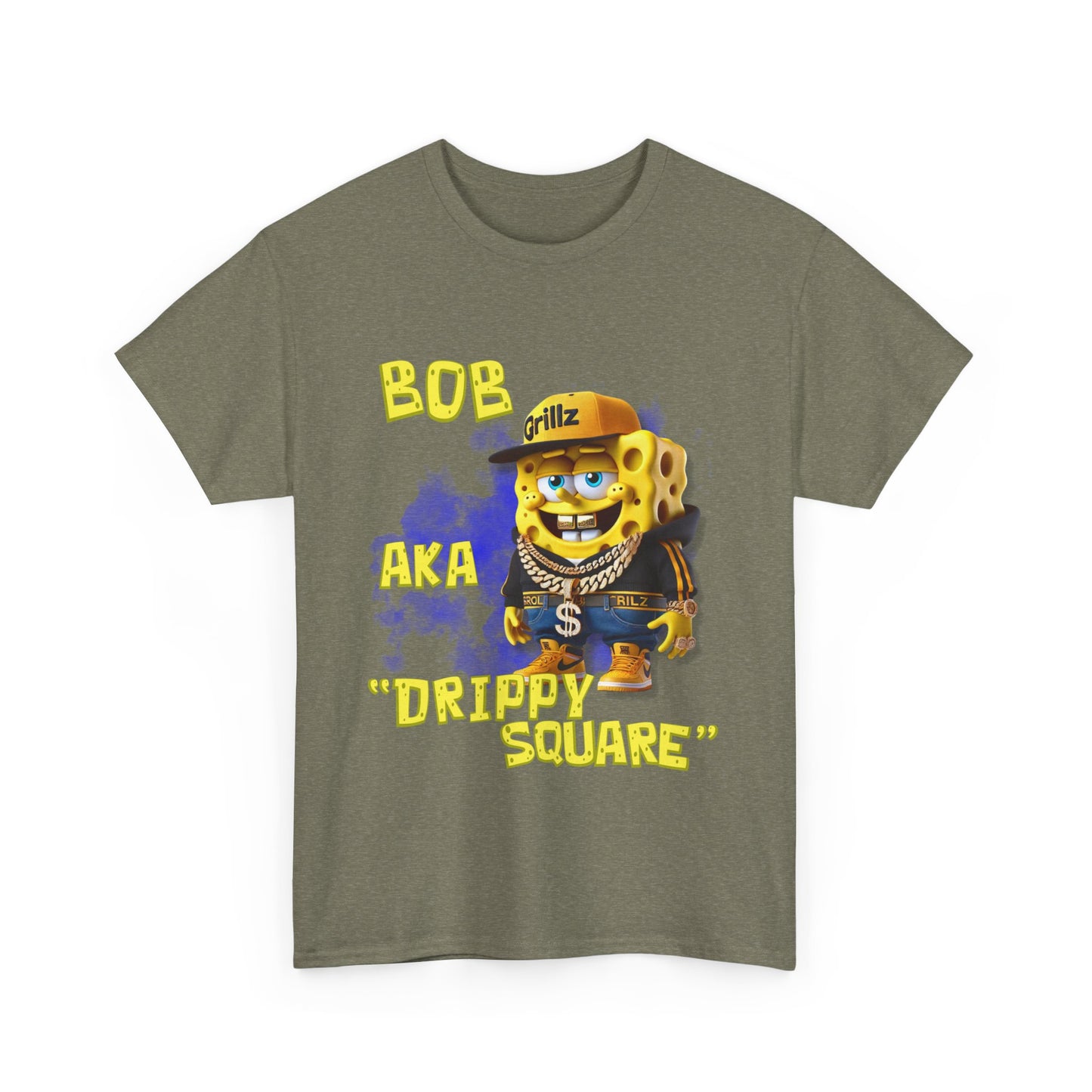 "DRIPPY SQUARE" Funny Unisex Heavy Cotton Tee - Graphic T-Shirt