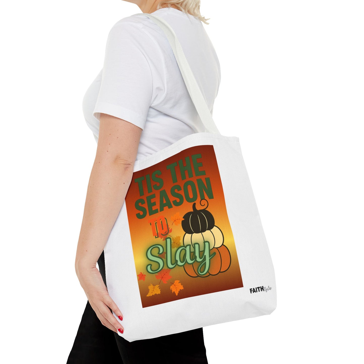 FaithStyles Seasonal Tote Bag: 'Tis the Season to Slay | Fall Shopping Bag, Halloween Tote, Autumn Handbag, Gift Bag, Eco-Friendly Tote