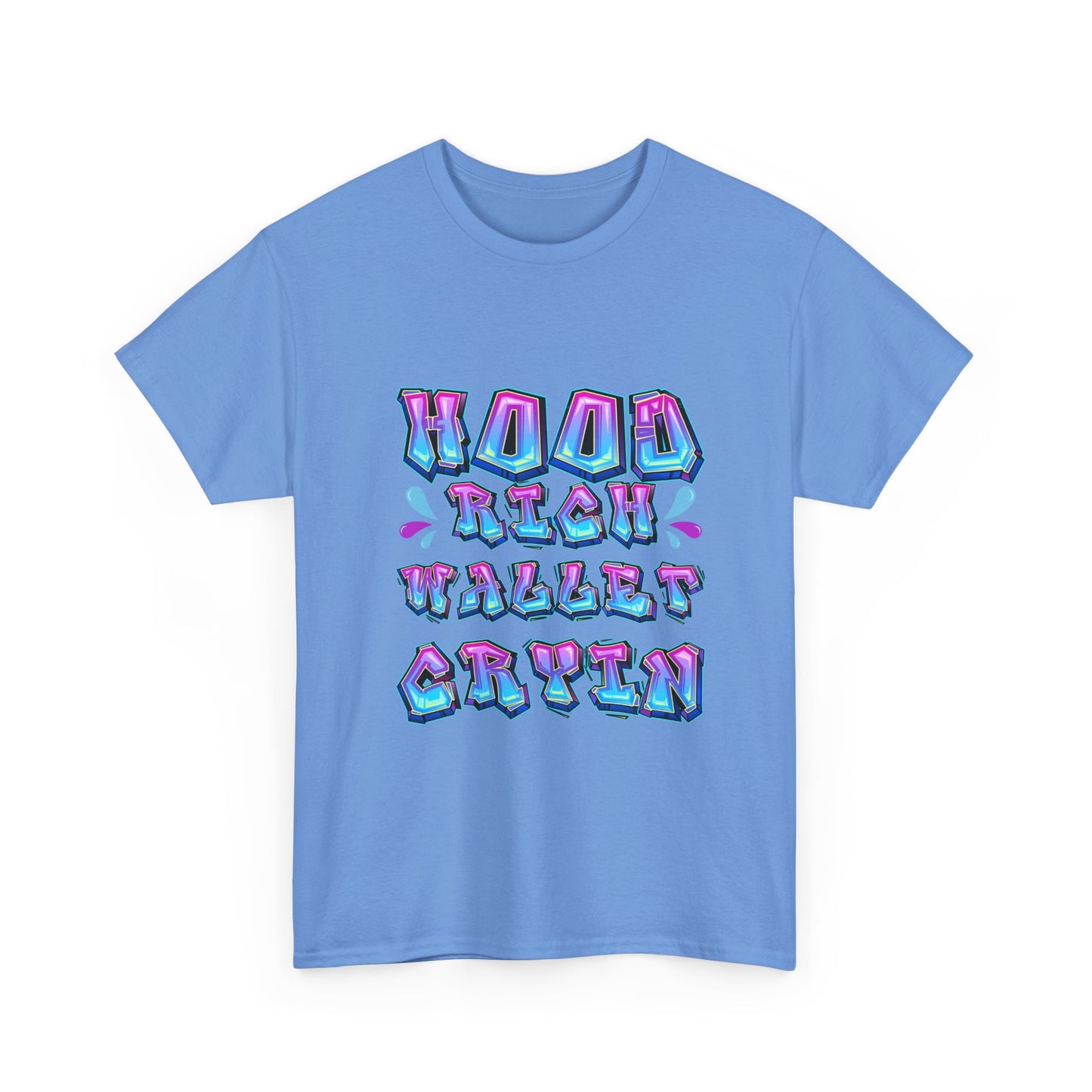 Cool Graphic Tee - 'Hood Rich Wallet Cryin' Unisex Heavy Cotton T-shirt