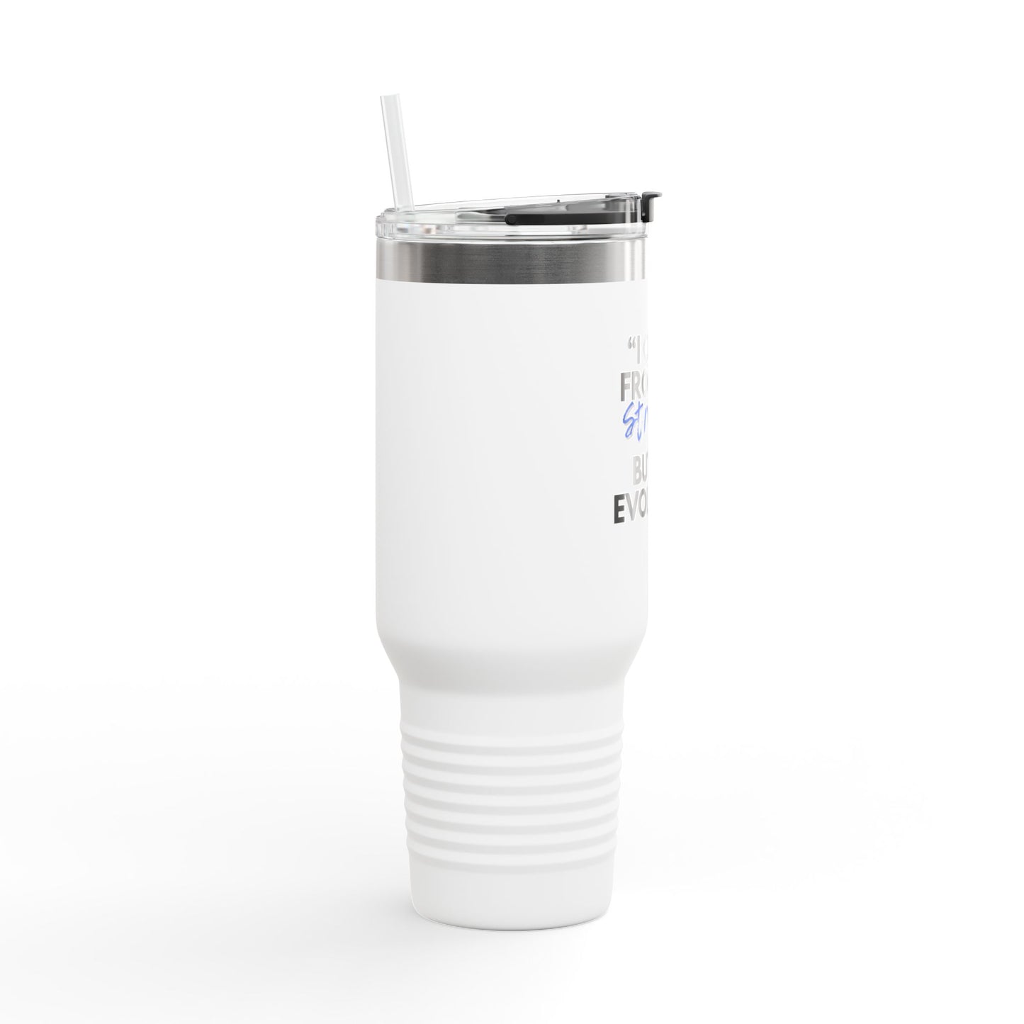 Inspirational Insulated Travel Mug, Motivational Coffee Tumbler, Evolved Journey Mug, Perfect for Gifts, Travel, and Daily Use