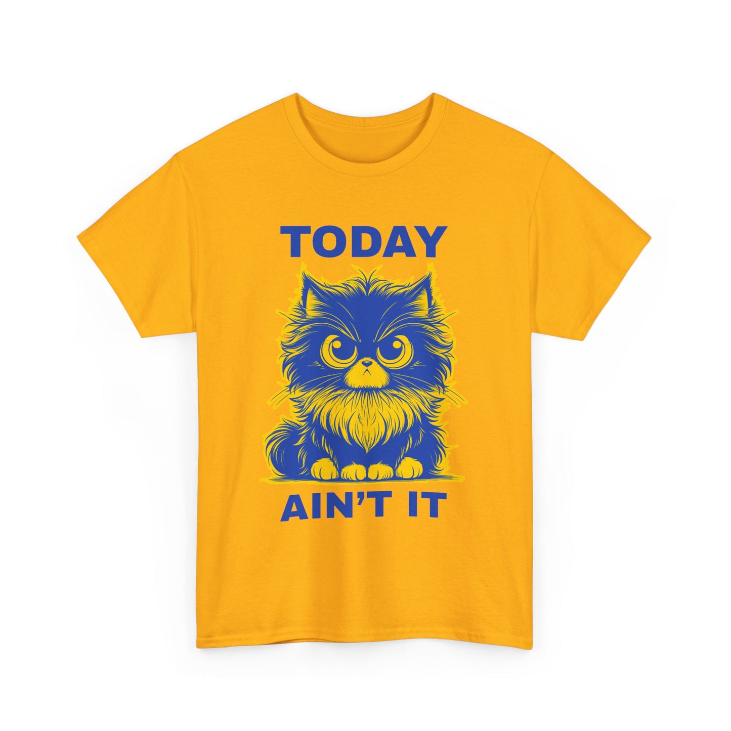 Funny Cat Tee - 'Today Ain't It' Unisex Heavy Cotton T-Shirt