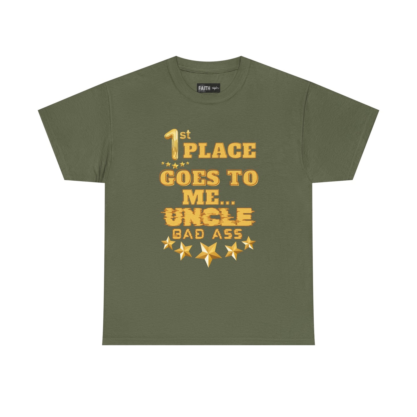 1st Place Uncle Badass Tee | Funny Gift for Uncle, Unisex Cotton Shirt, Family Reunion, Birthday Celebration, Casual Wear