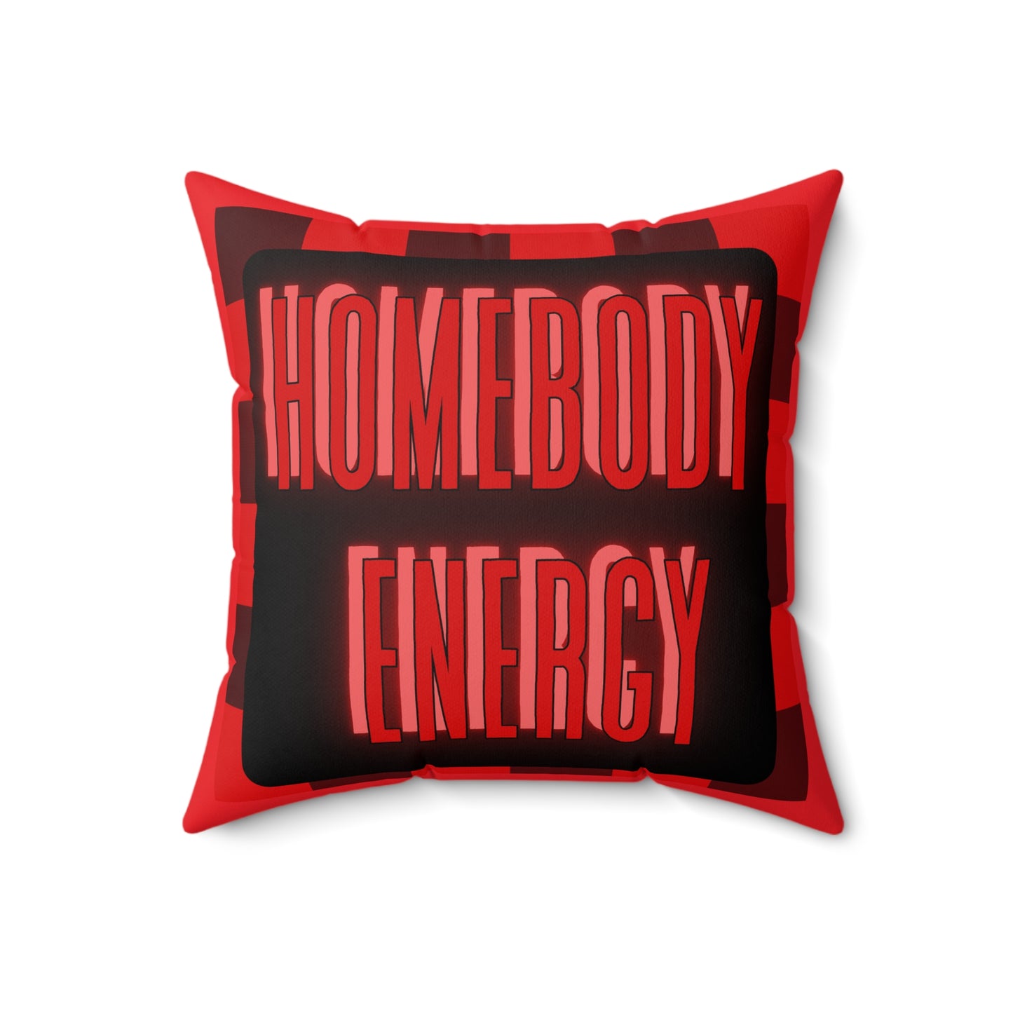 Homebody Energy Square Pillow - Cozy Decor, Gift for Home Lovers, Lounge Cushion, Cozy Vibes, Housewarming Essentials, Relaxation Accessory