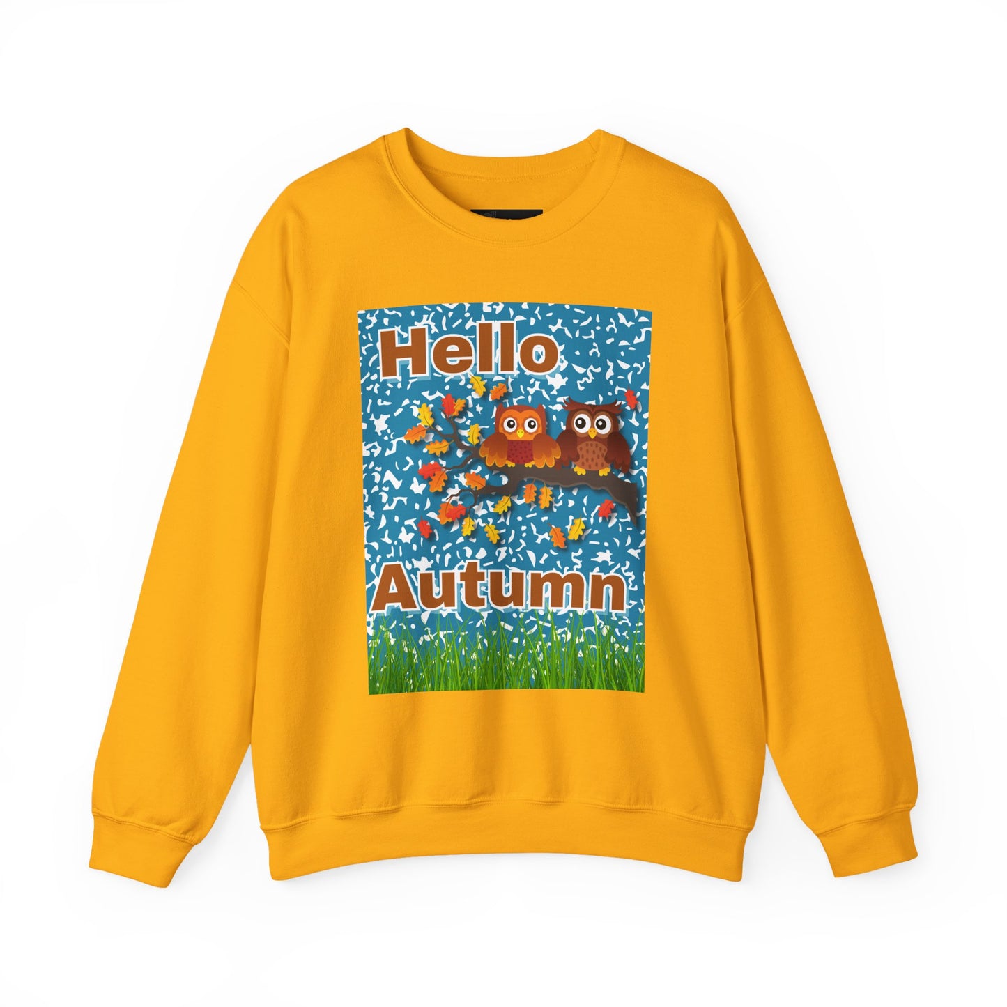 Autumn Owl Crewneck Sweatshirt, Cozy Fall Apparel, Seasonal Gift, Halloween, Thanksgiving, Cute Sweatshirt, Unisex Fall Fashion
