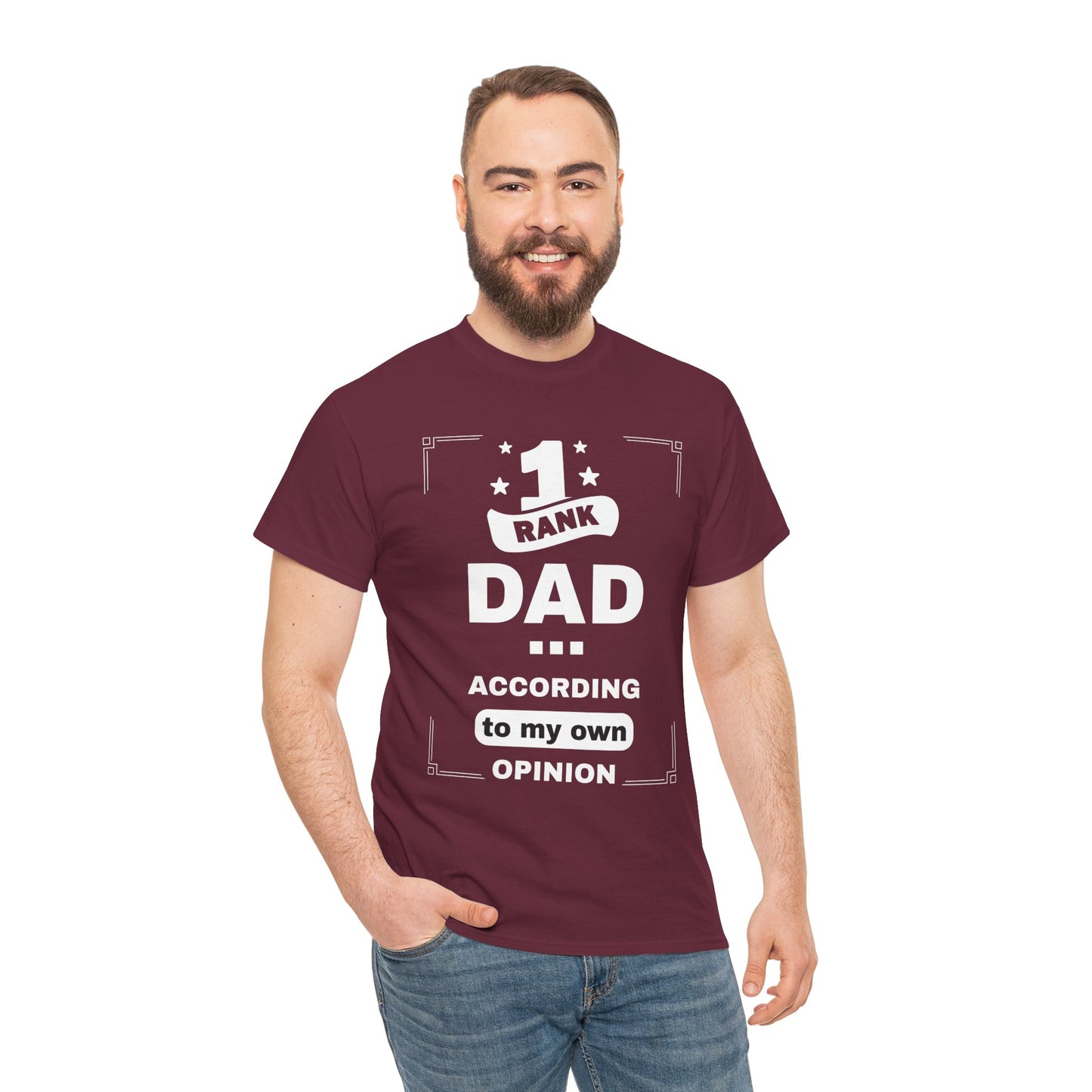 #1 Dad Unisex Heavy Cotton Tee - Perfect Gift for Father's Day, Birthday, or Family Celebrations, Casual Wear, Statement T-Shirt