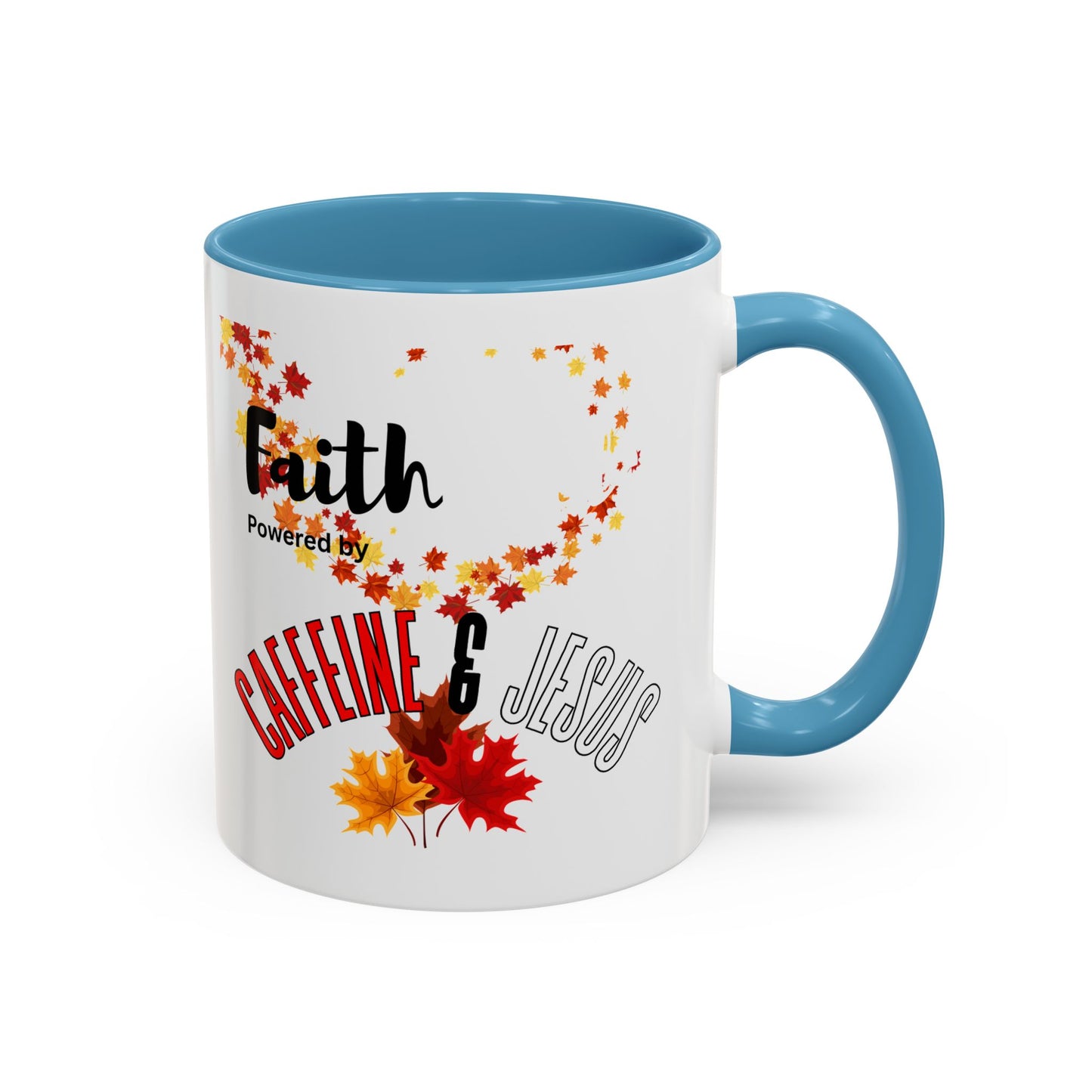 Faith & Caffeine Fall Coffee Mug | Perfect for Autumn Lovers, Thanksgiving Gift, Religious Coffee Cup, Inspirational Drinkware, Cozy Vibes
