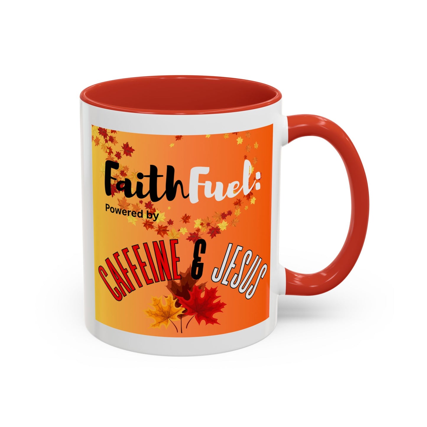 FaithFuel Caffeine & Jesus Mug - Fall Coffee Cup, Inspirational Gift, Autumn Decor, Home Office Supplies, Religious Mug