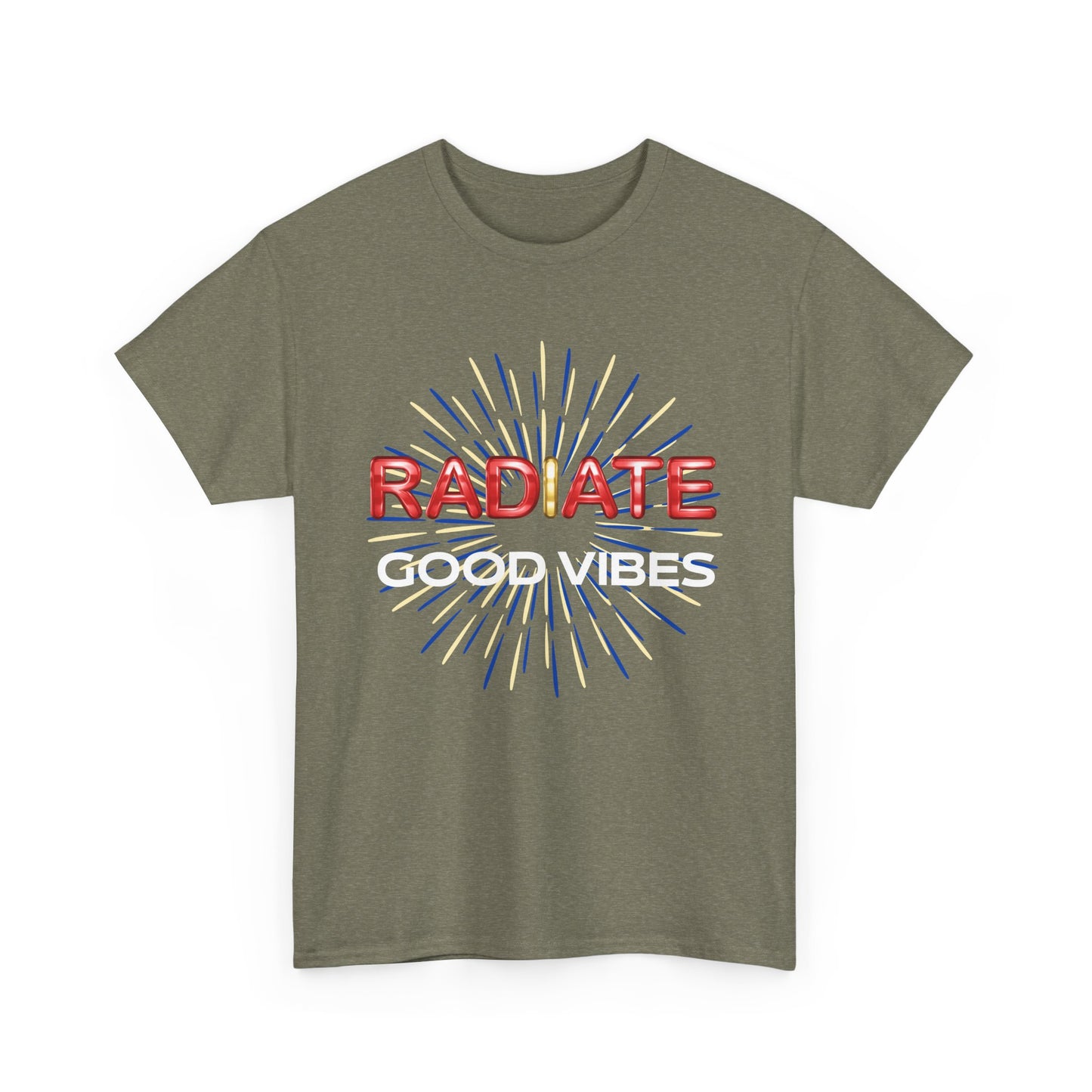 Radiate Unisex Heavy Cotton Tee - Positive Vibe Shirt, Gift for Friends, Motivational Apparel, Casual Wear, Everyday Comfort