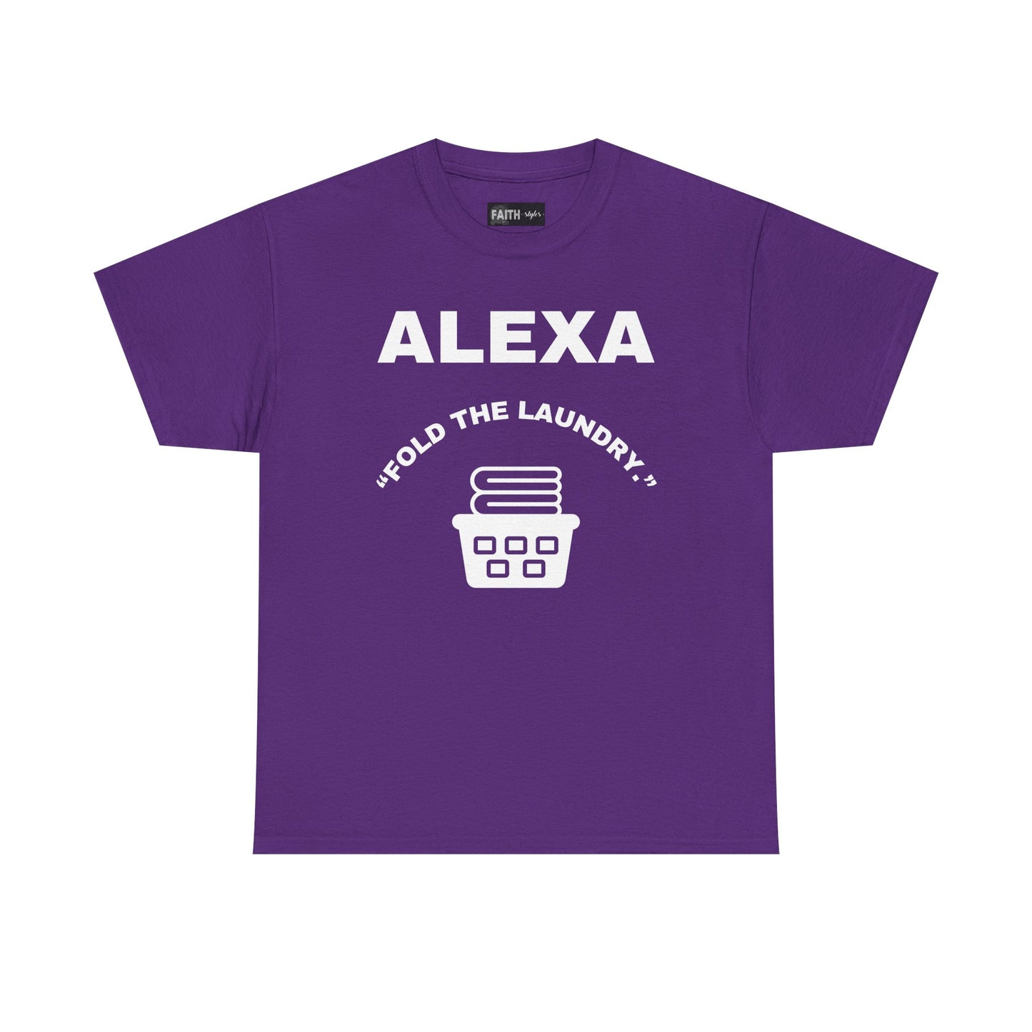 Funny Laundry T-Shirt, Humor Tee, Gift for Mom, Funny Housework Shirt, Unisex Cotton Tee, Alexa Joke Shirt