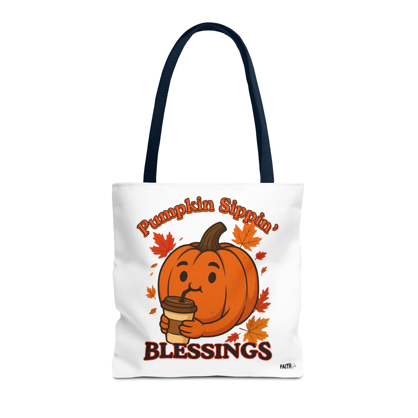 FaithStyles Autumn Pumpkin Blessings Tote Bag | Fall Bag, Cute Tote, Gift for Her, Thanksgiving, Coffee Lovers, Halloween Decor