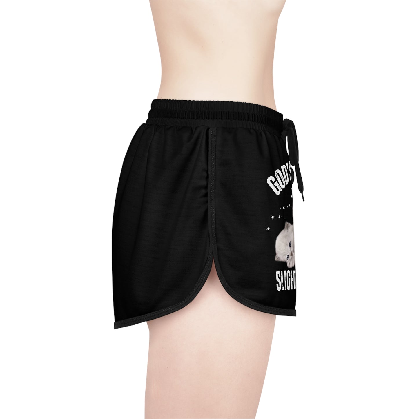 God's Favorite Women's Relaxed Shorts, Petty Cat Design Athletic Shorts, Casual Summer Wear, Funny Gift for Cat Lovers, Stylish Loungewear