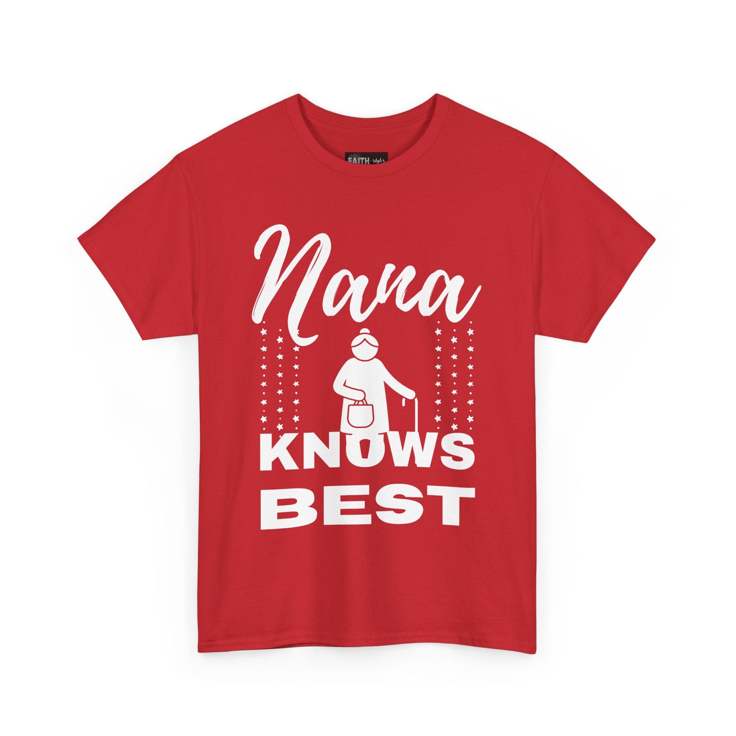 Unisex Heavy Cotton Tee - Nana Knows Best, Gift for Grandma, Family Reunion, Mother's Day, Casual Everyday Wear