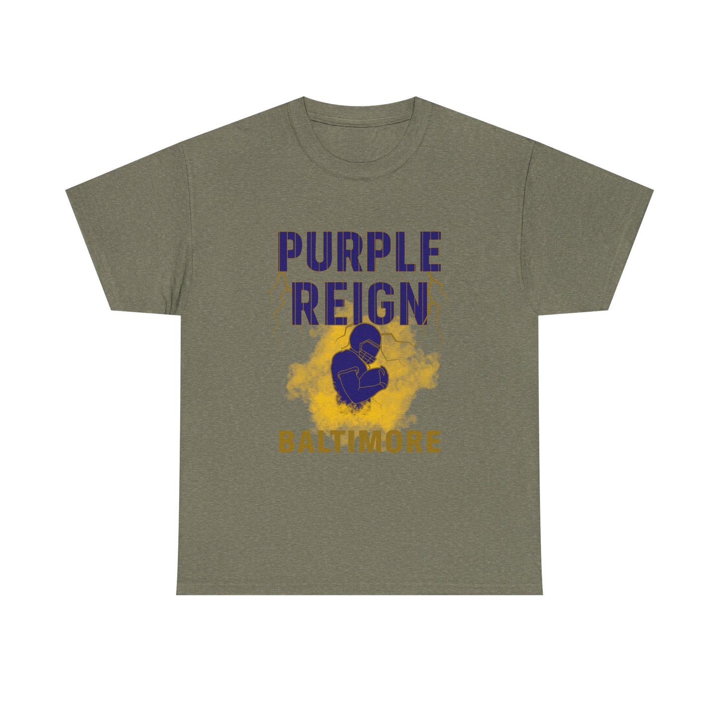Purple Reign Male Cotton Tee - Bold Style for Baltimore Fans, Casual