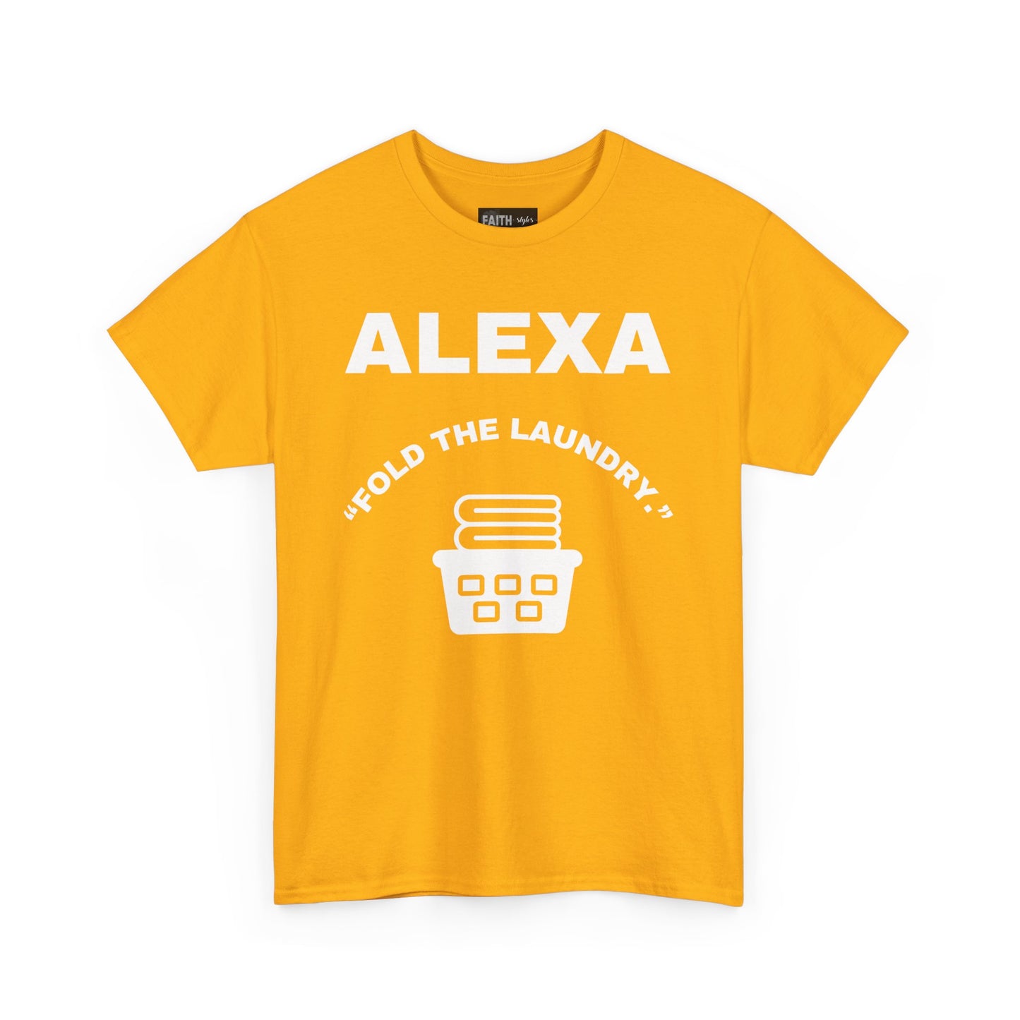 Funny Laundry T-Shirt, Humor Tee, Gift for Mom, Funny Housework Shirt, Unisex Cotton Tee, Alexa Joke Shirt
