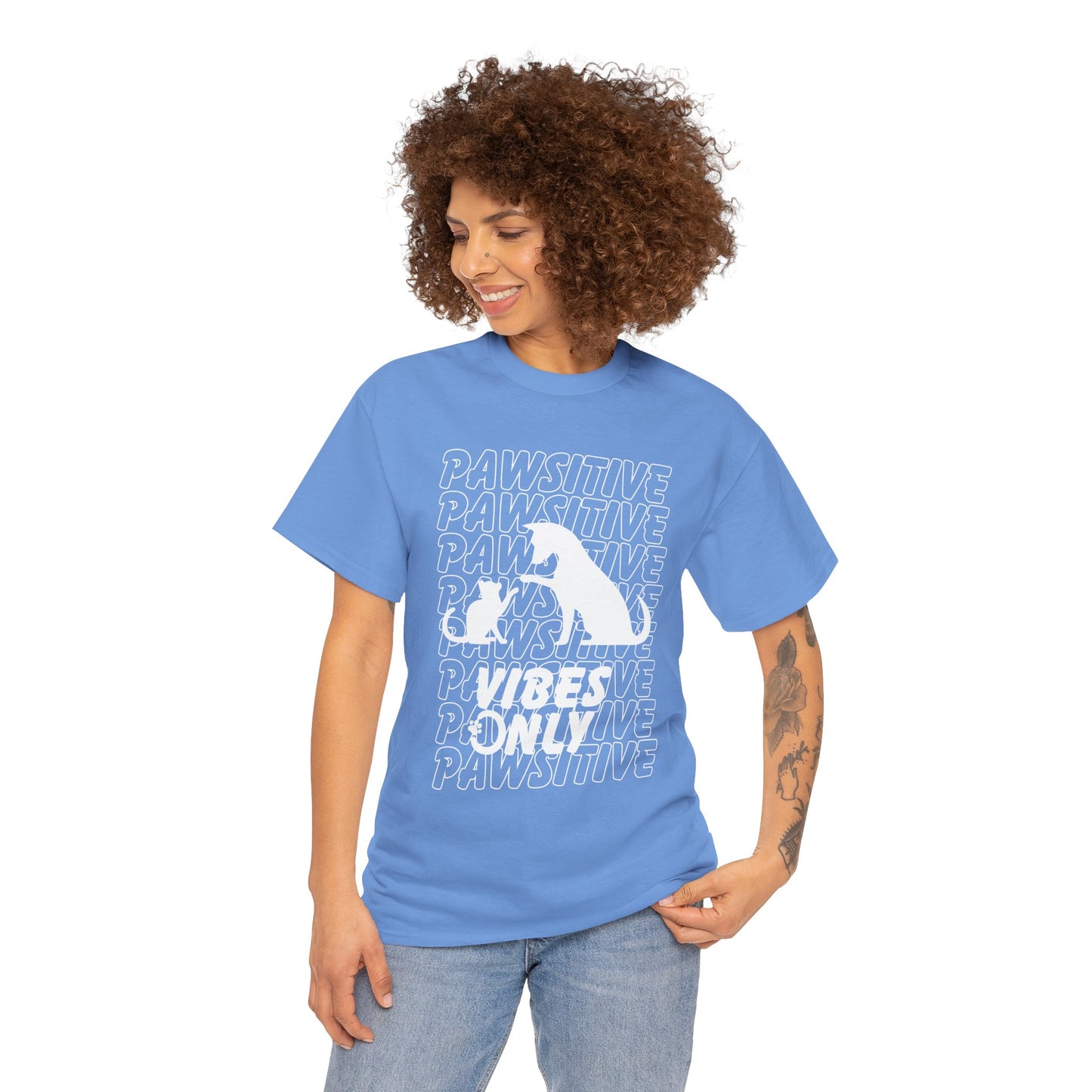 "Pawsitive Vibes Only" Unisex Heavy Cotton T-shirt