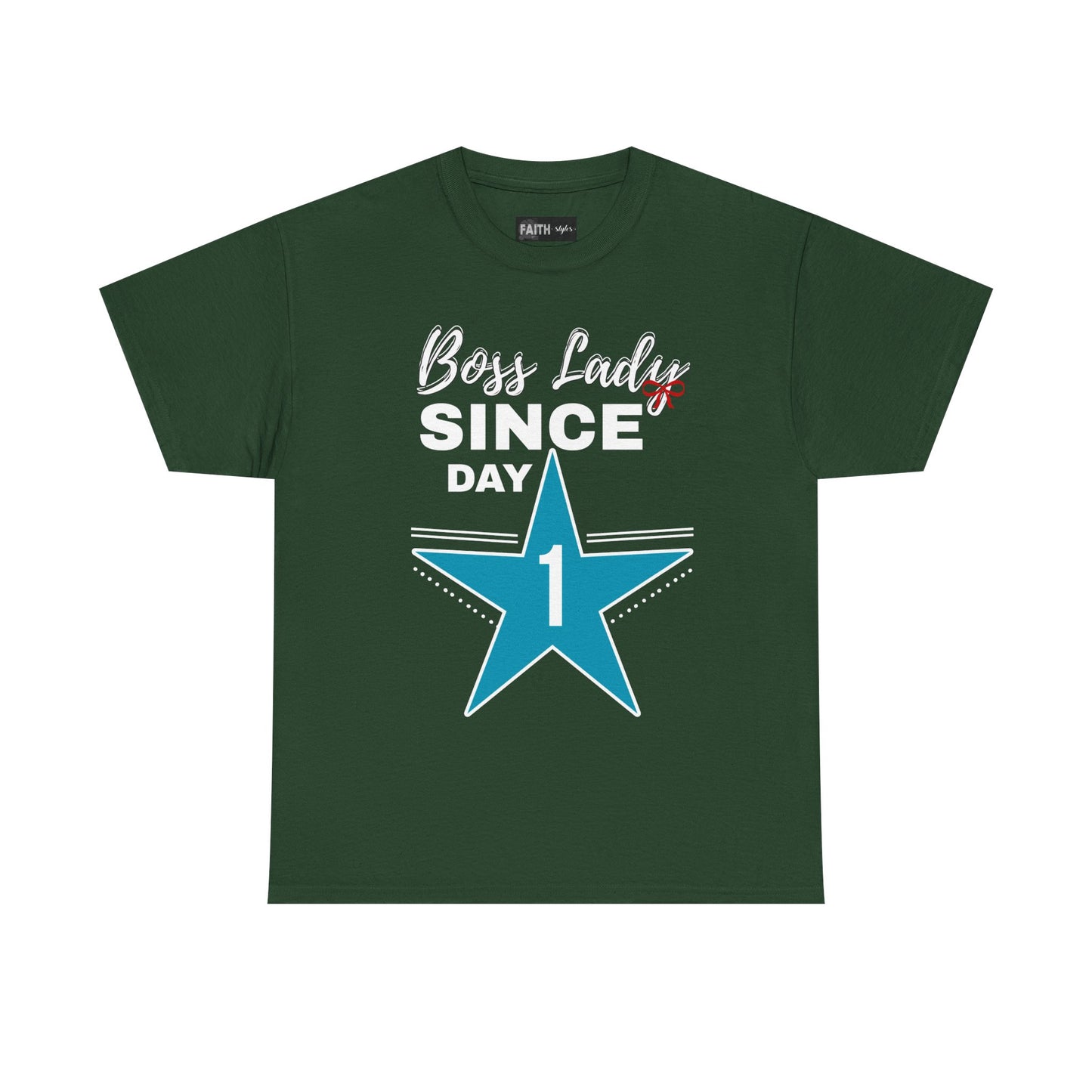 Boss Lady Since Day 1 Tee - Unisex Heavy Cotton Shirt, Perfect for Bosses, Gifts, Celebrations, Fun Occasions, Casual Wear