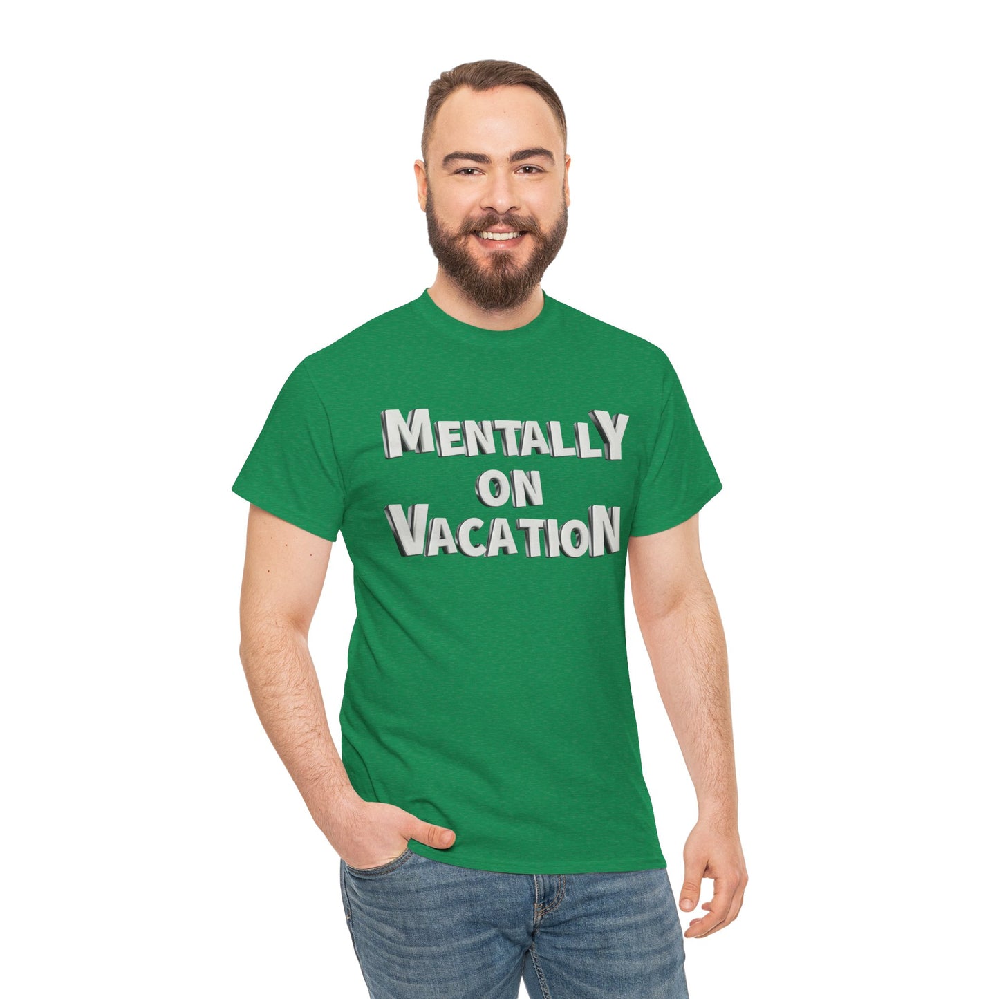 Mentally on Vacation Tee, Relaxed Fit Cotton Shirt, Summer Vibes Tee, Vacation Inspired Top, Gift for Travel Lovers, Casual Wear