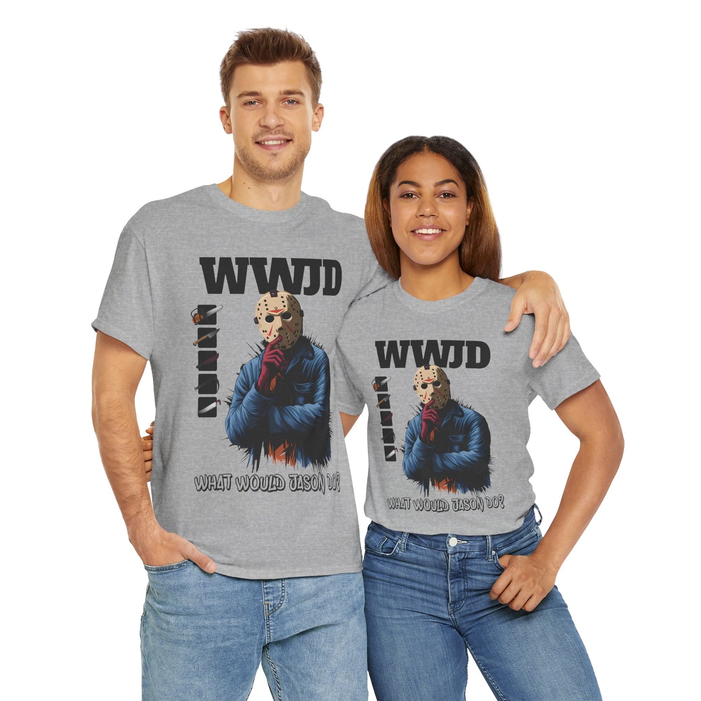 WWJD Unisex Heavy Cotton Tee, Graphic T-Shirt, Casual Wear, Gift for Him, Trendy Apparel, Statement Tee