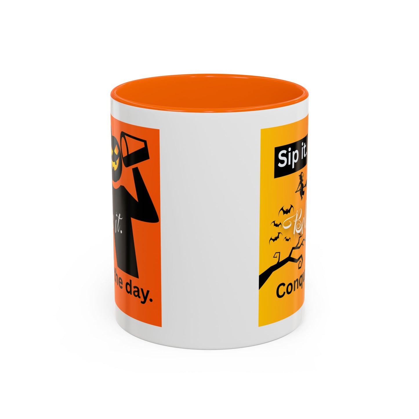 Halloween-Themed Coffee Mug, Sip It Believe It Conquer the Day, Fall Decor, Gift for Pumpkin Lovers, Autumn Kitchenware