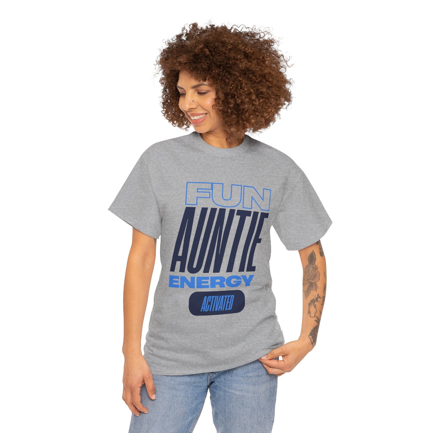 Fun Auntie Energy Activated Tee - Perfect Gift for Cool Aunts, Casual Wear, Gifting, Family Celebrations, Aunt's Day