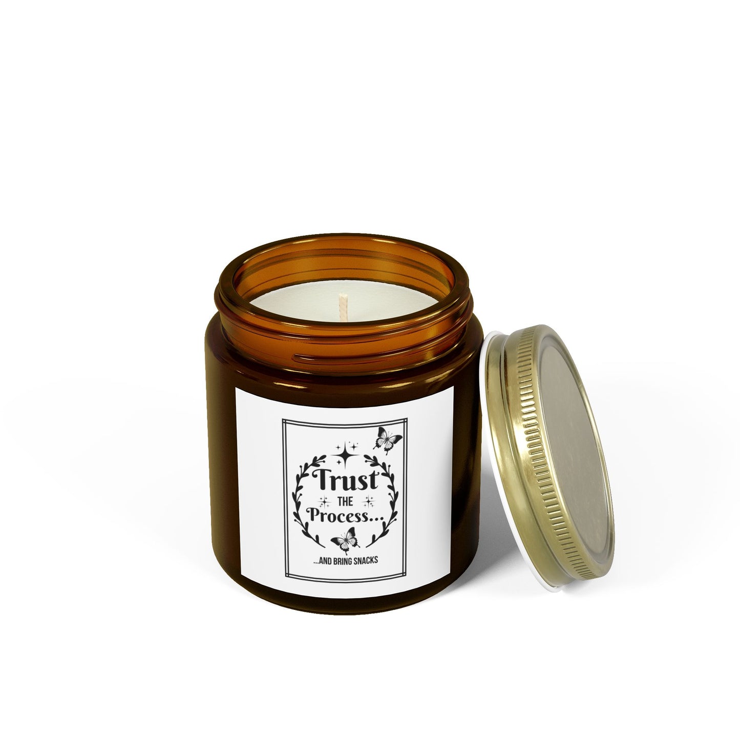 "TRUST THE PROCESS" Scented Candles, Coconut Apricot Wax (4oz, 9oz)