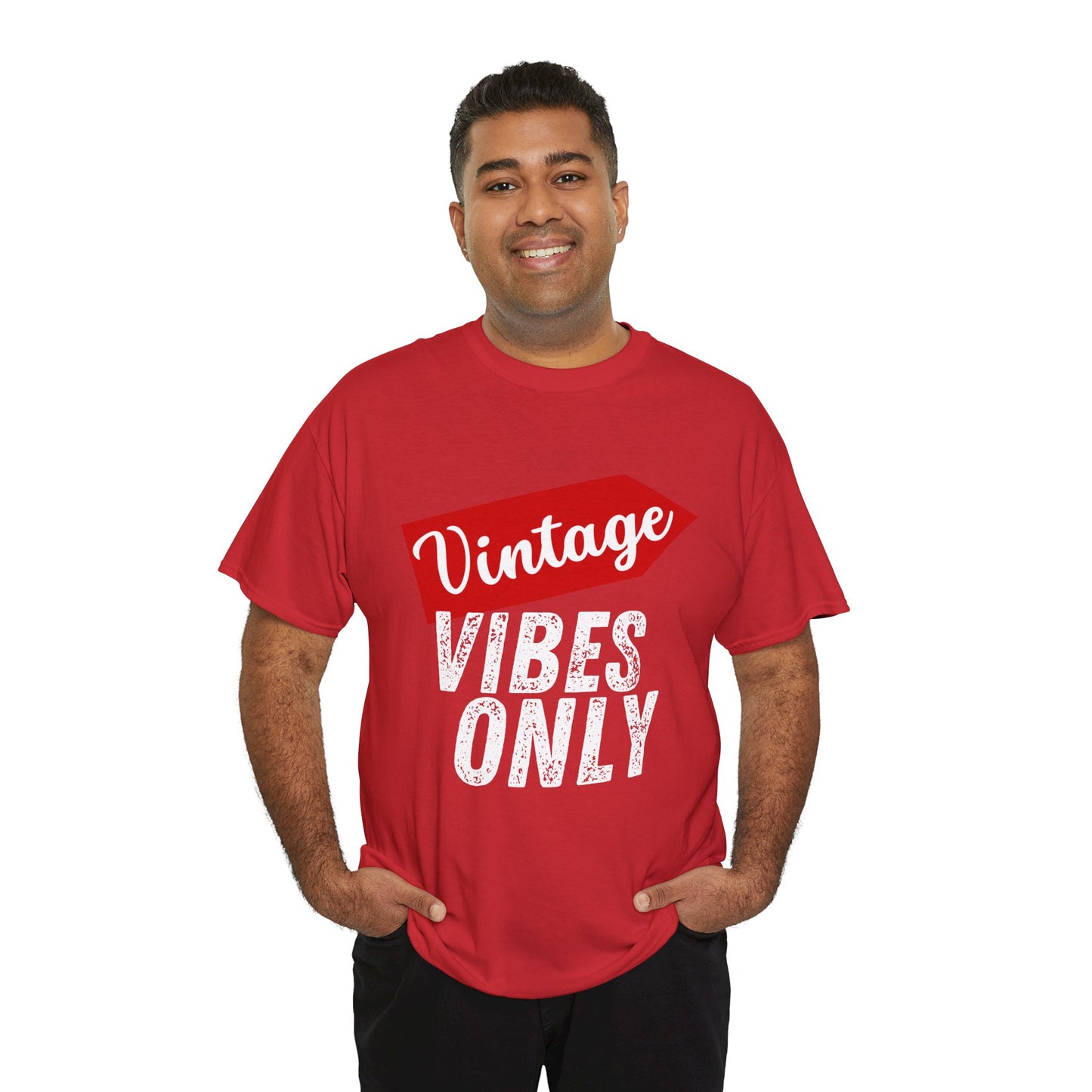 Vintage Vibes Only Unisex Heavy Cotton Tee, Retro T-Shirt, Trendy Gift for Him/Her, Casual Wear, Music Festival Outfit