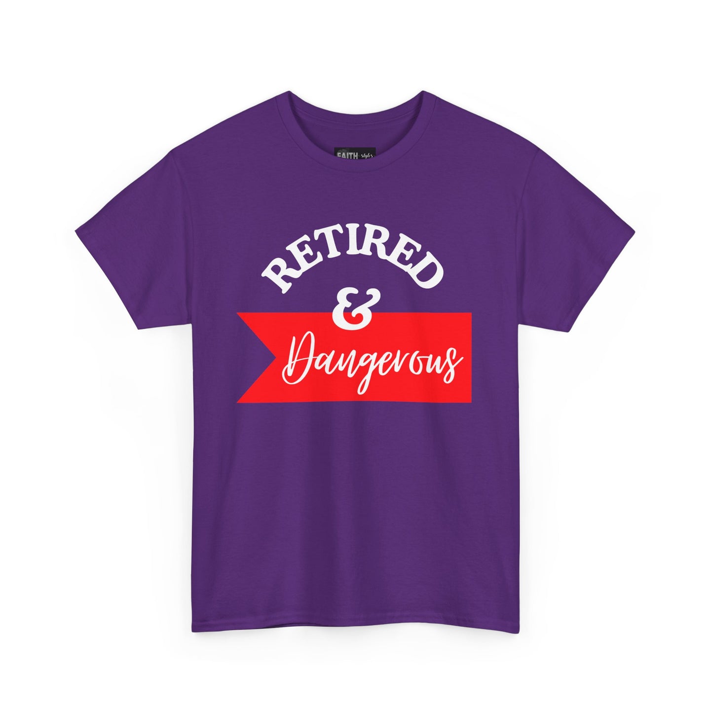 Retired & Dangerous Unisex Heavy Cotton Tee, Funny Retirement Shirt, Gift for Retirees, Casual Wear, Humorous Retirement Tees