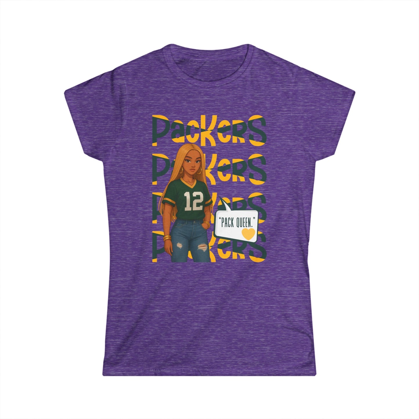 Women's Softstyle Tee - Packers Queen Shirt, Casual Sportswear, Game Day Top, Gift for Football Fans, Football Mom T-shirt