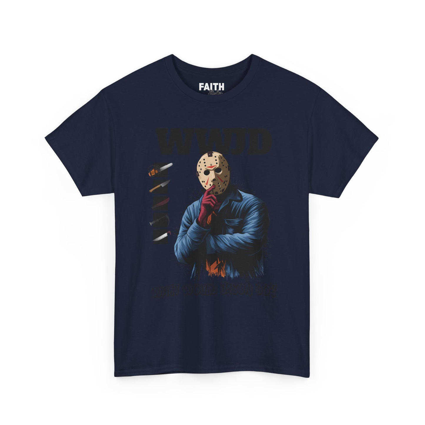 WWJD Unisex Heavy Cotton Tee, Graphic T-Shirt, Casual Wear, Gift for Him, Trendy Apparel, Statement Tee