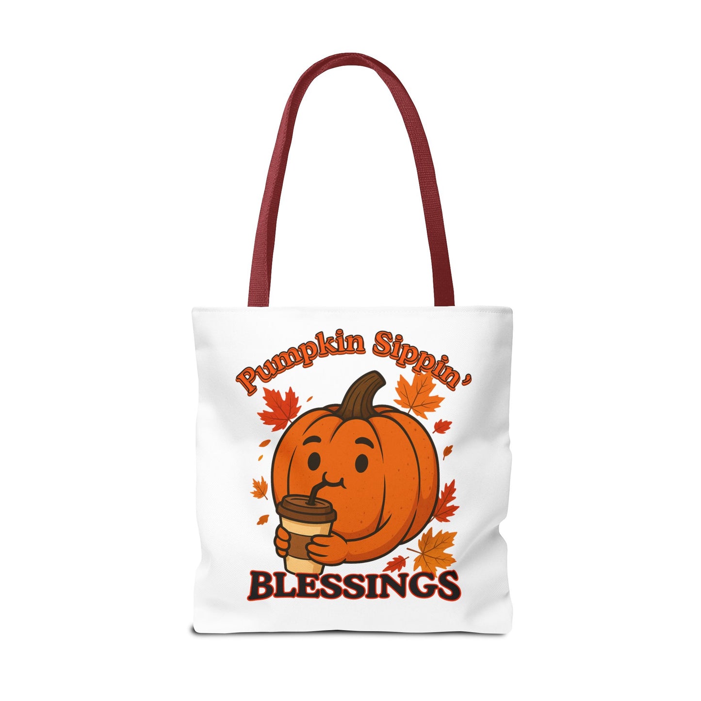 FaithStyles Autumn Pumpkin Blessings Tote Bag | Fall Bag, Cute Tote, Gift for Her, Thanksgiving, Coffee Lovers, Halloween Decor