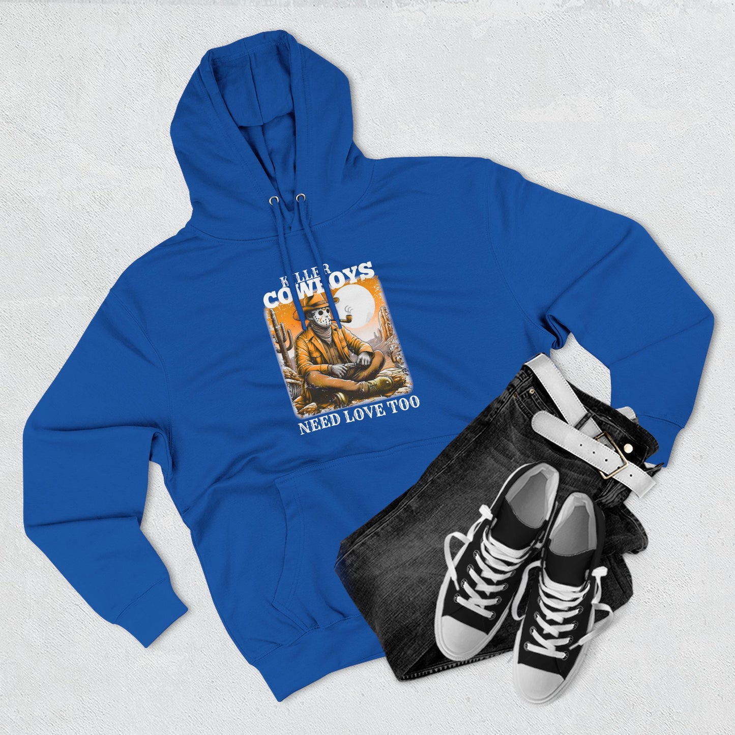 Three-Panel Fleece Hoodie-Front & Back Images