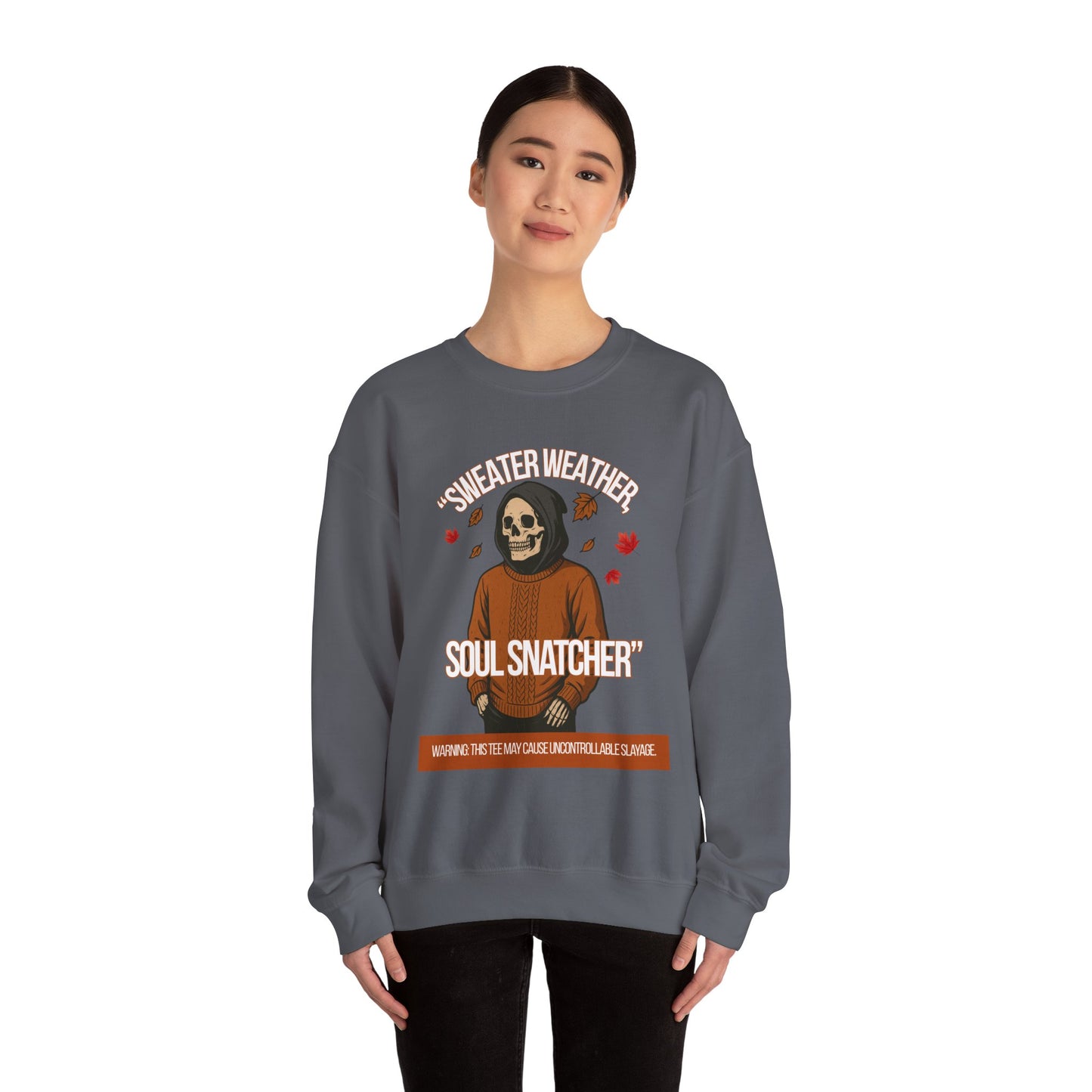Soul Snatcher Crewneck Sweatshirt - Cozy Unisex Fall Apparel, Halloween Gift, Casual Streetwear, Autumn Fashion, Comfy Sweater