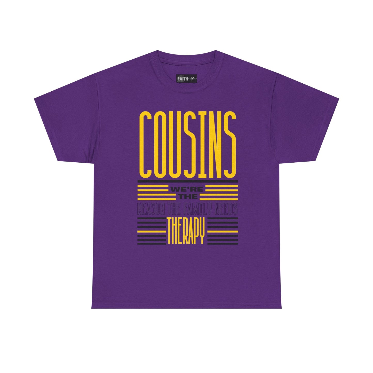 Cousins Therapy Tees, Family Reunion Shirt, Casual Wear, Gift for Cousins, Fun Family Quote Tee