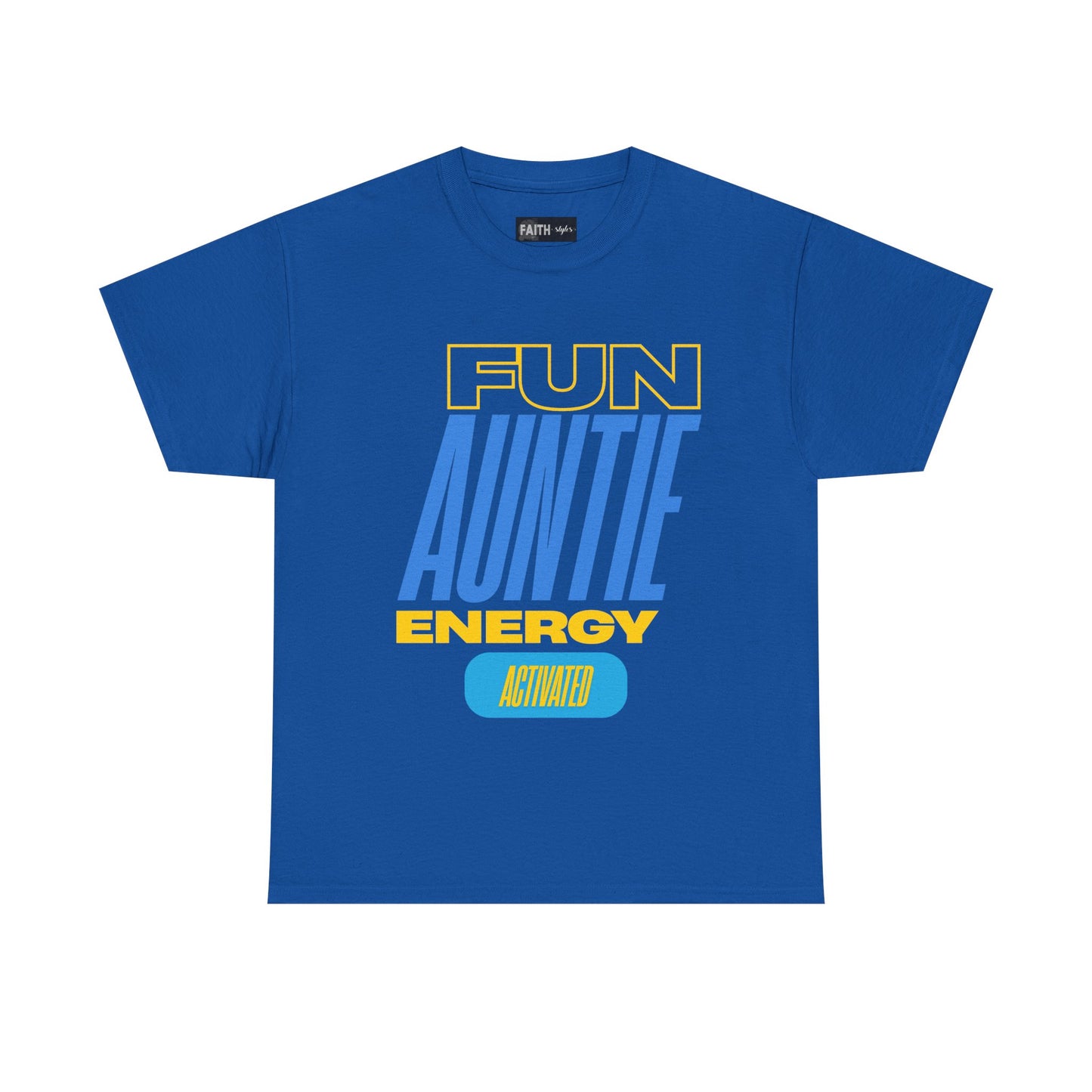 Fun Auntie Energy Activated Tee - Perfect Gift for Cool Aunts, Casual Wear, Gifting, Family Celebrations, Aunt's Day