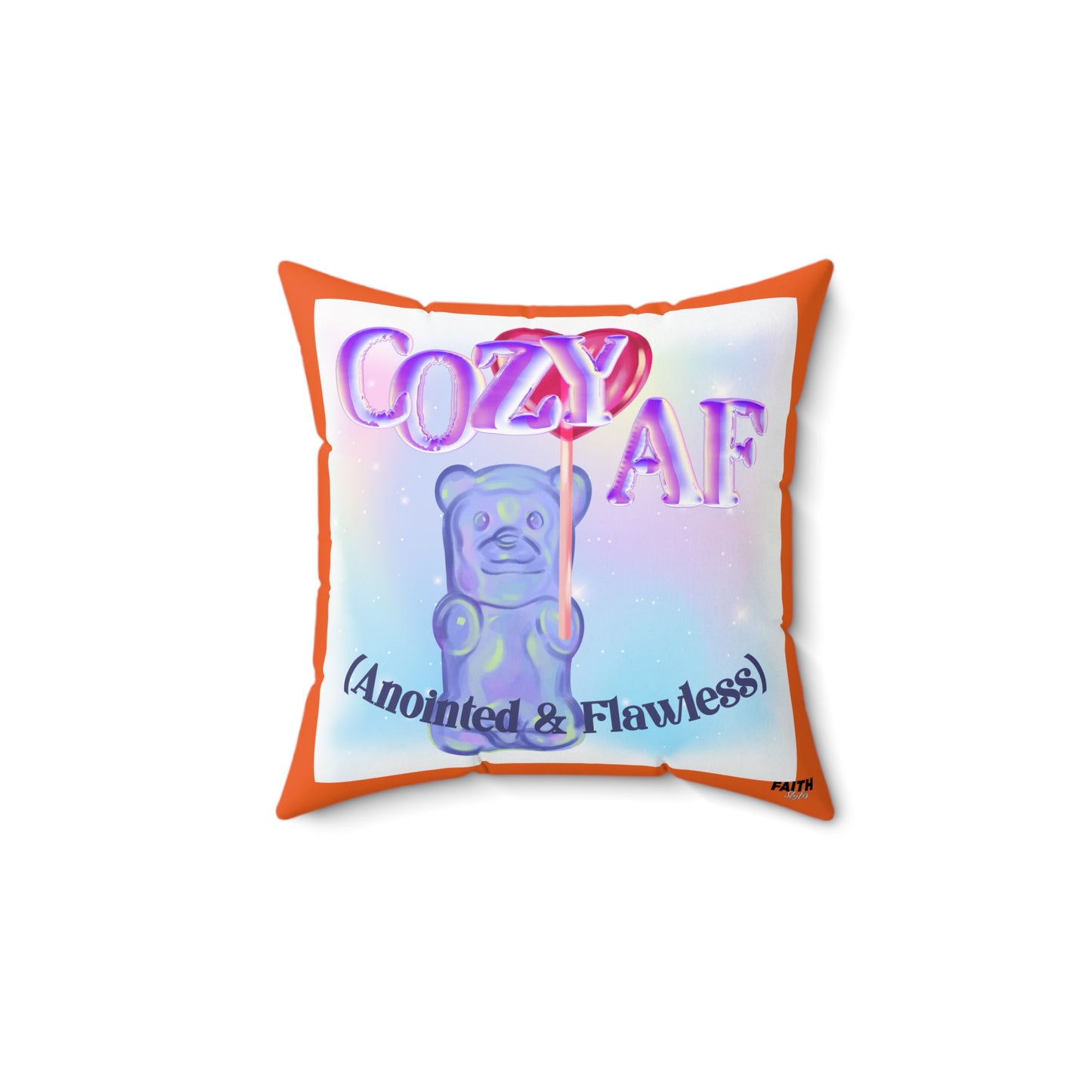 FaithStyles Autumn's Cozy AF Square Pillow - Cute Home Decor, Gift for Friends, Plush Cushion, Holiday Decoration, Soft Throw Pillow